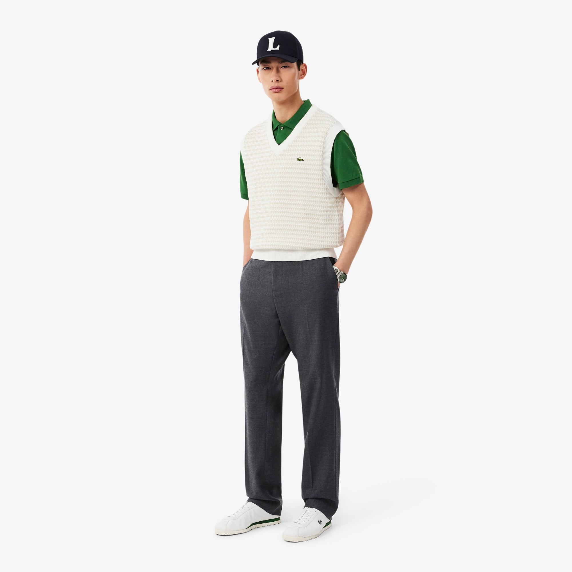 L.12.12 Erkek Classic Fit Yeşil Polo