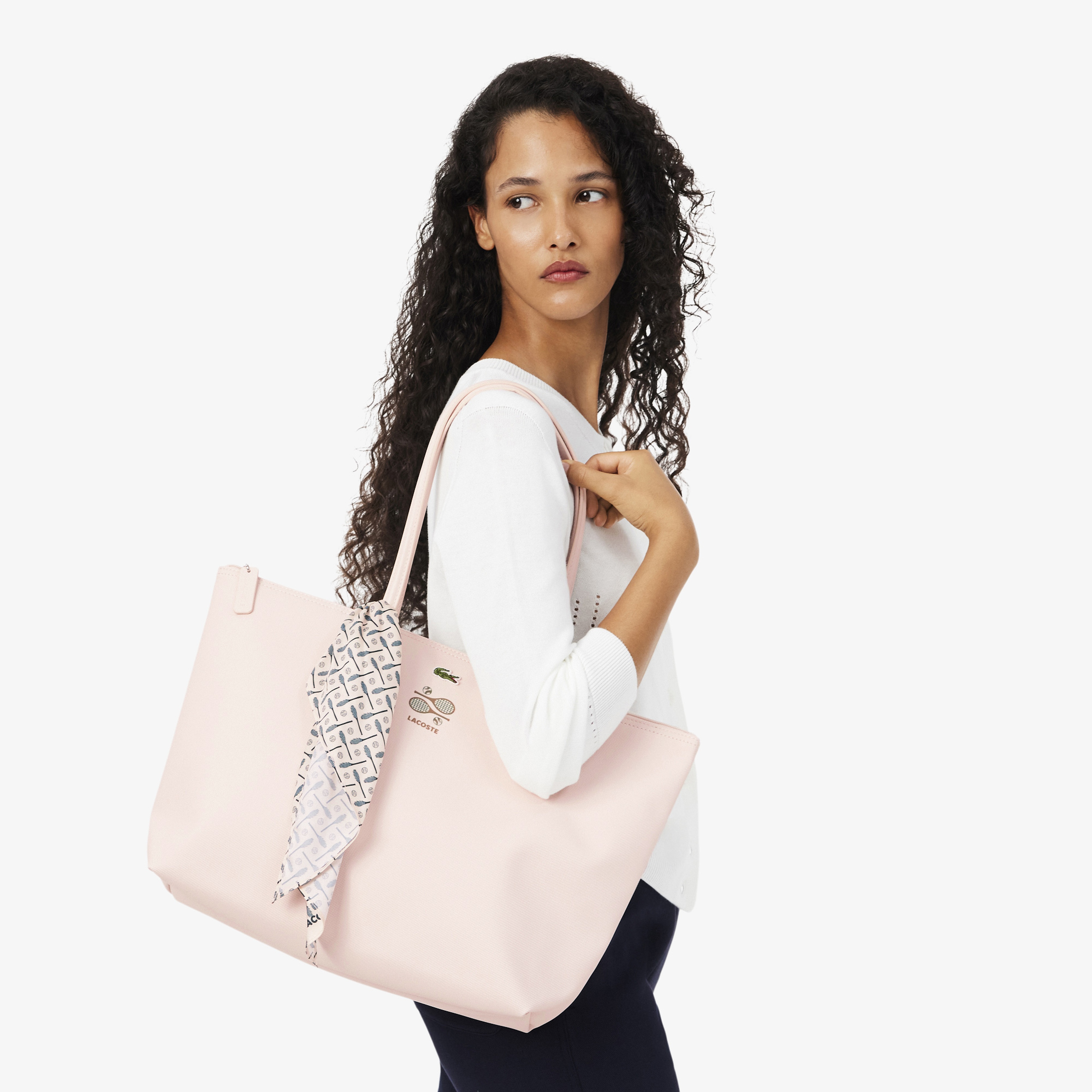 Large L.12.12 Kadın Açık Pembe Omuz Çantası Large L.12.12 Kadın Açık Pembe Omuz Çantası