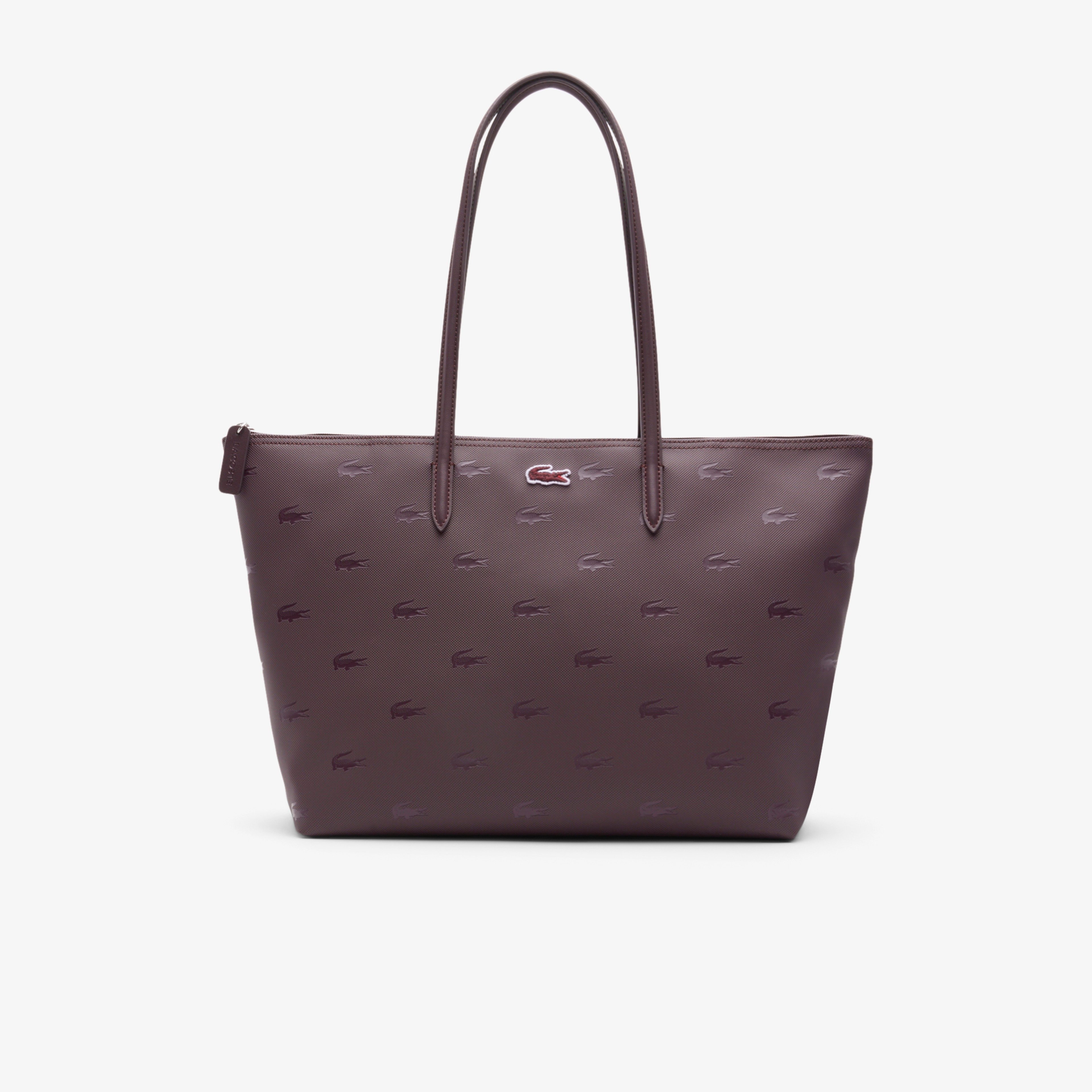Large L.12.12 Kadın Desenli Bordo Omuz Çantası Large L.12.12 Kadın Desenli Bordo Omuz Çantası