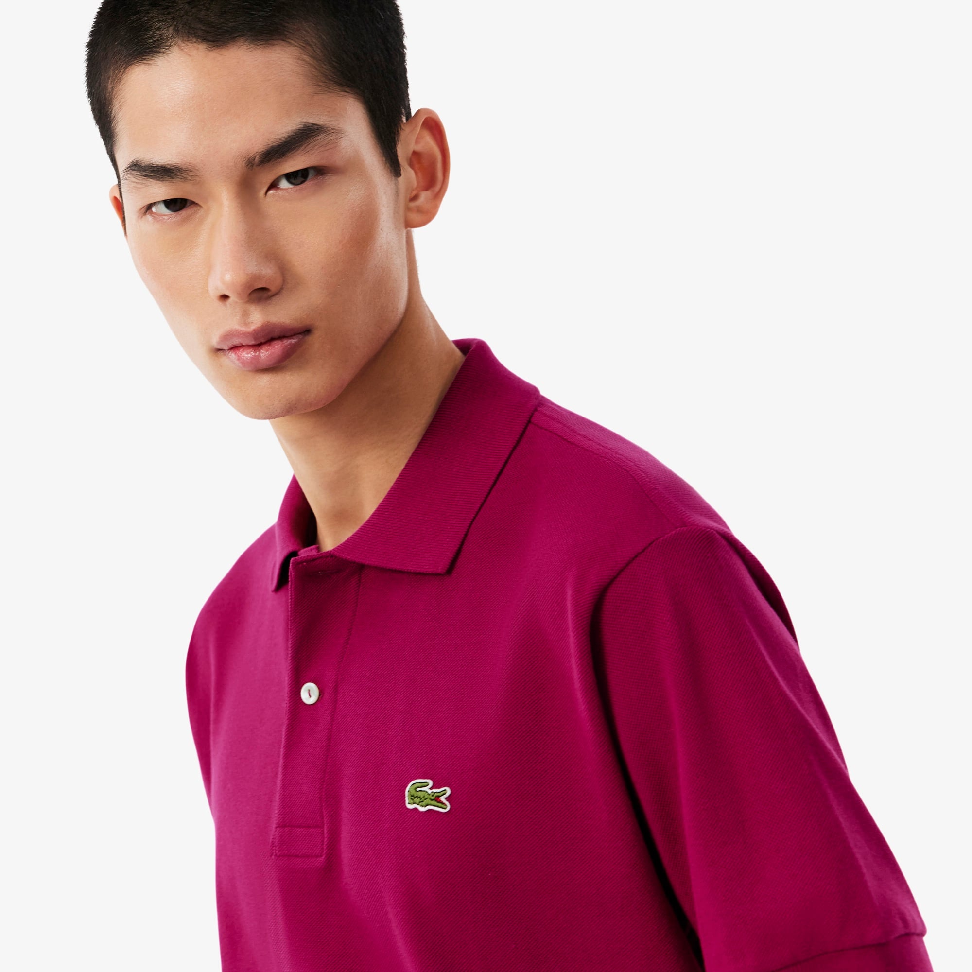 L.12.12 Erkek Classic Fit Pembe Polo