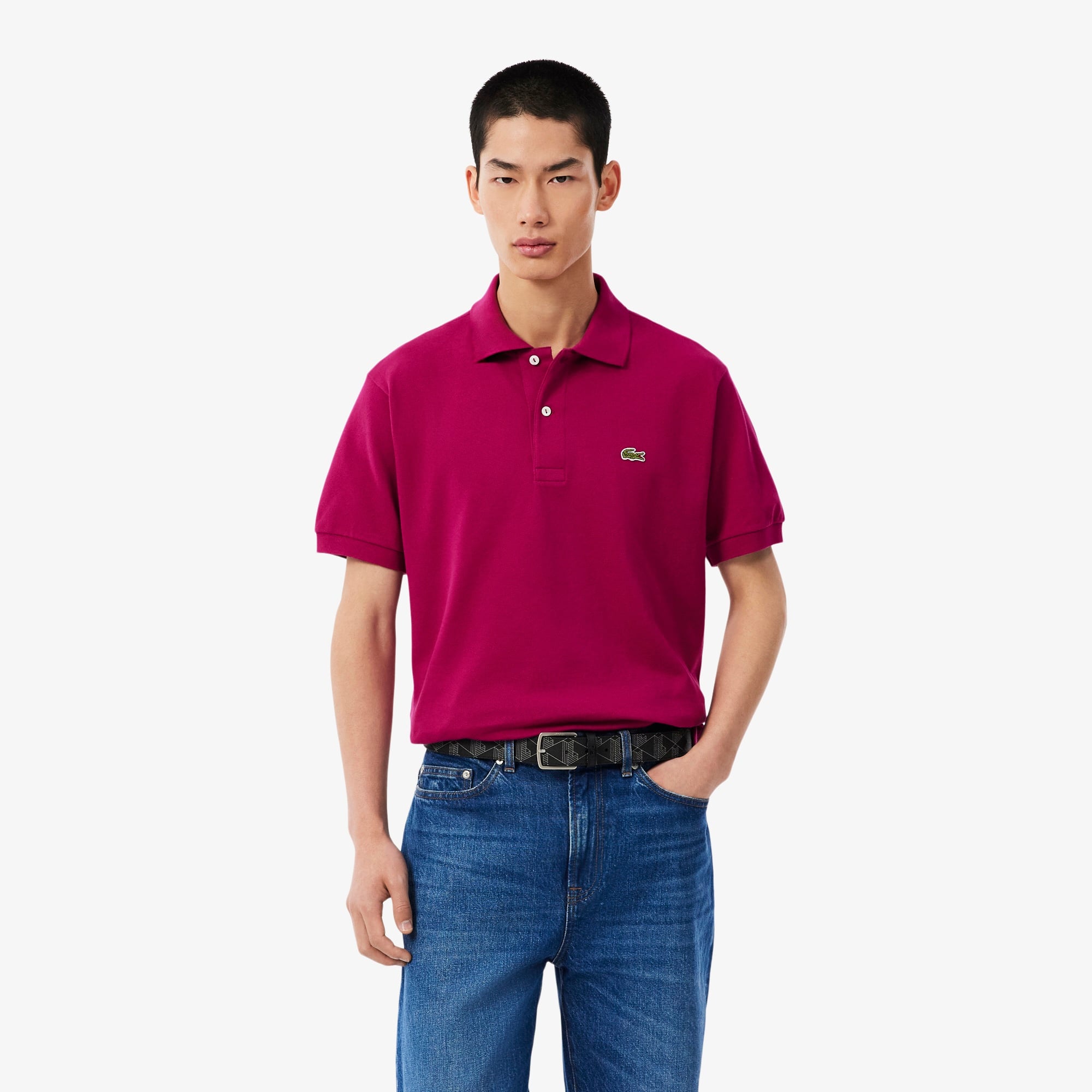 L.12.12 Erkek Classic Fit Pembe Polo