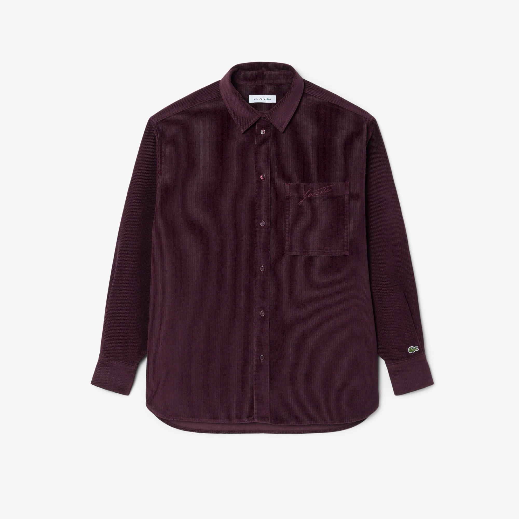 Kadın Oversize Fit Kadife Bordo Gömlek