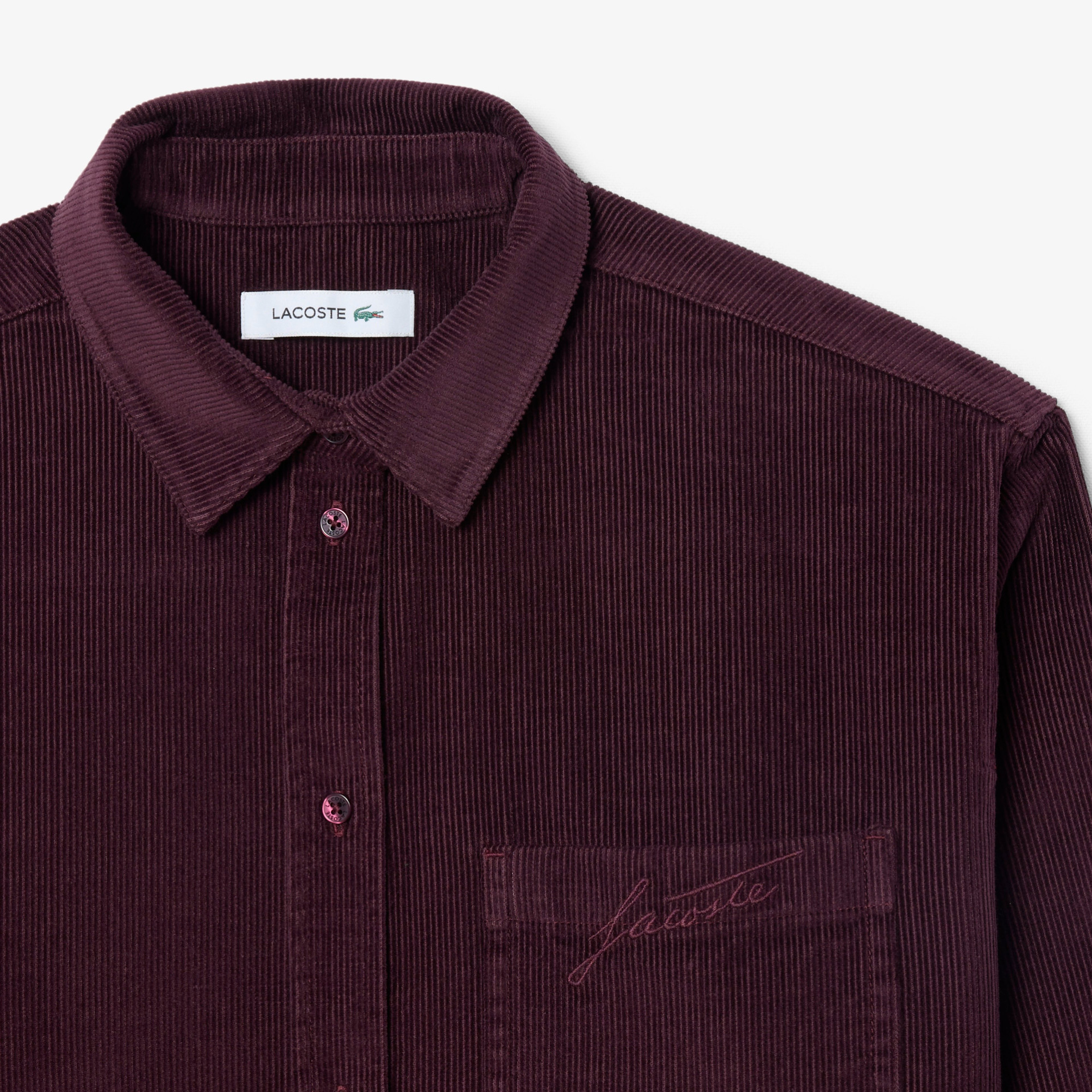Kadın Oversize Fit Kadife Bordo Gömlek