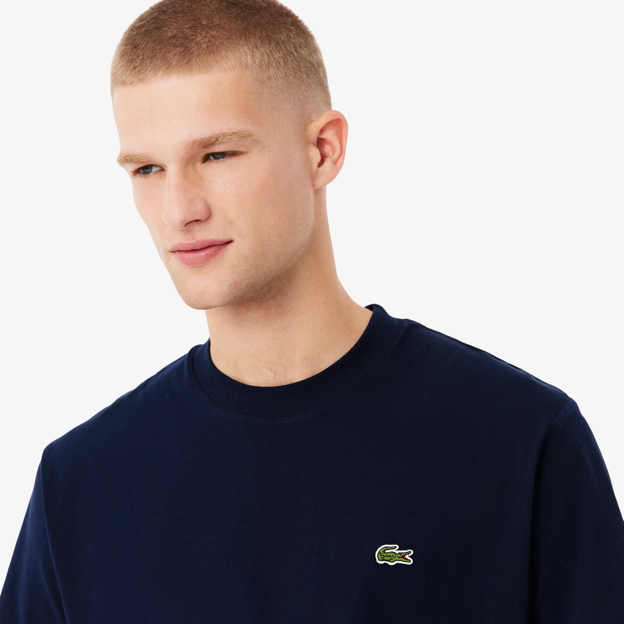 Lacoste Erkek Classic Fit Bisiklet Yaka Lacivert T-Shirt görsel 2
