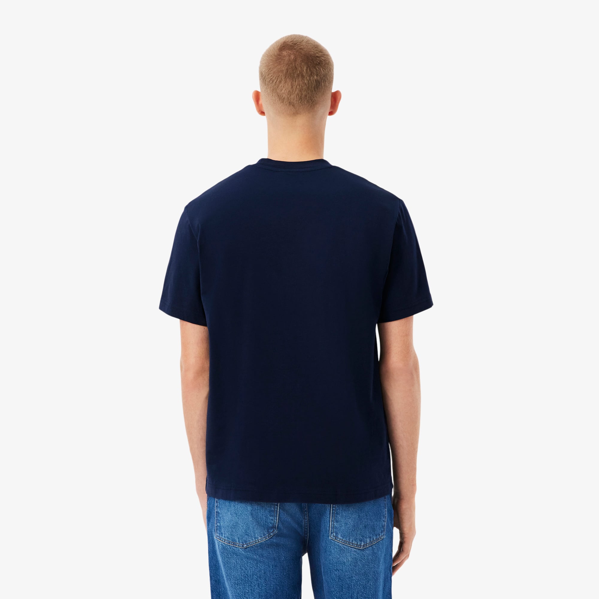 Lacoste Erkek Classic Fit Bisiklet Yaka Lacivert T-Shirt görsel 3