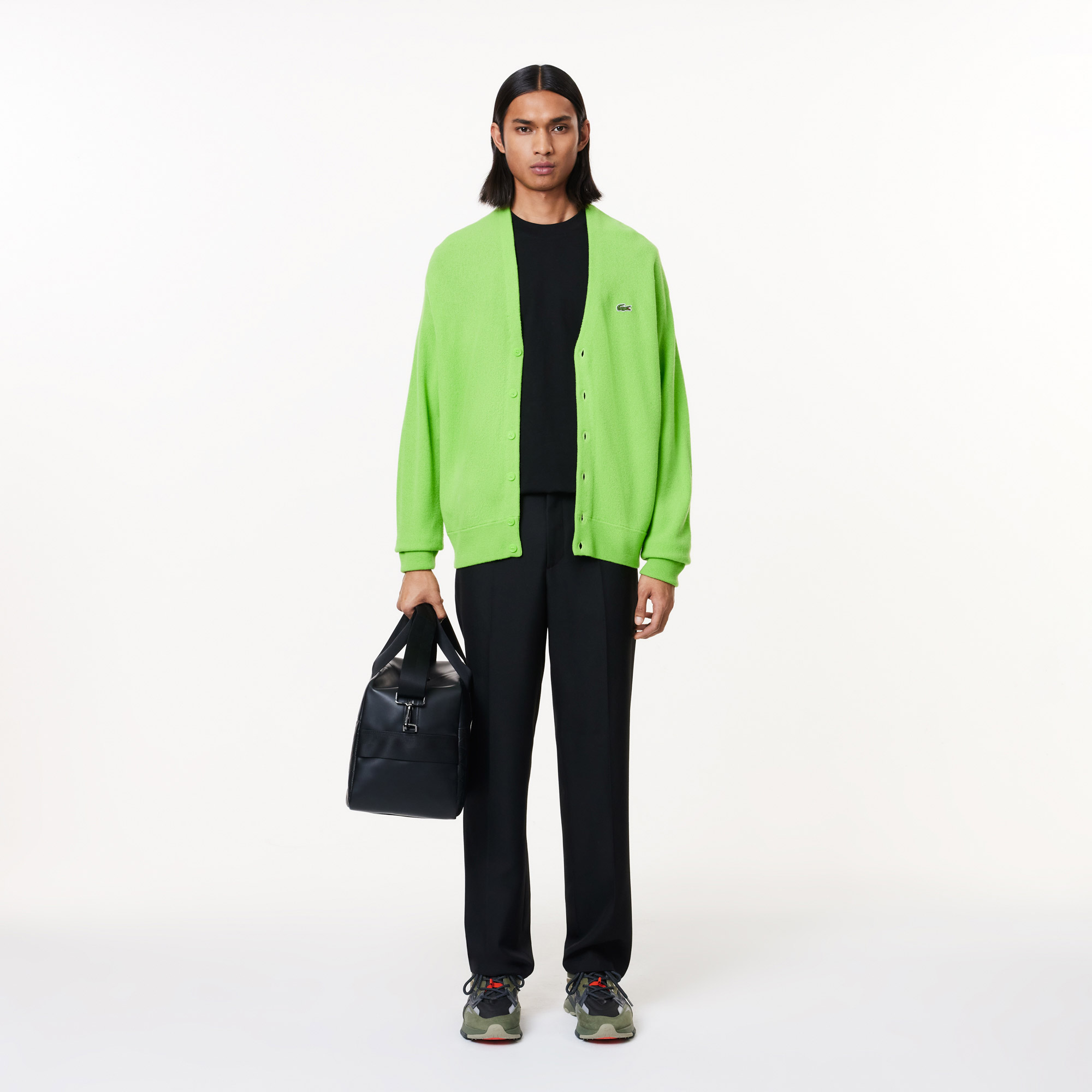 Lacoste Erkek Classic Fit Bisiklet Yaka Siyah T-Shirt görsel 6
