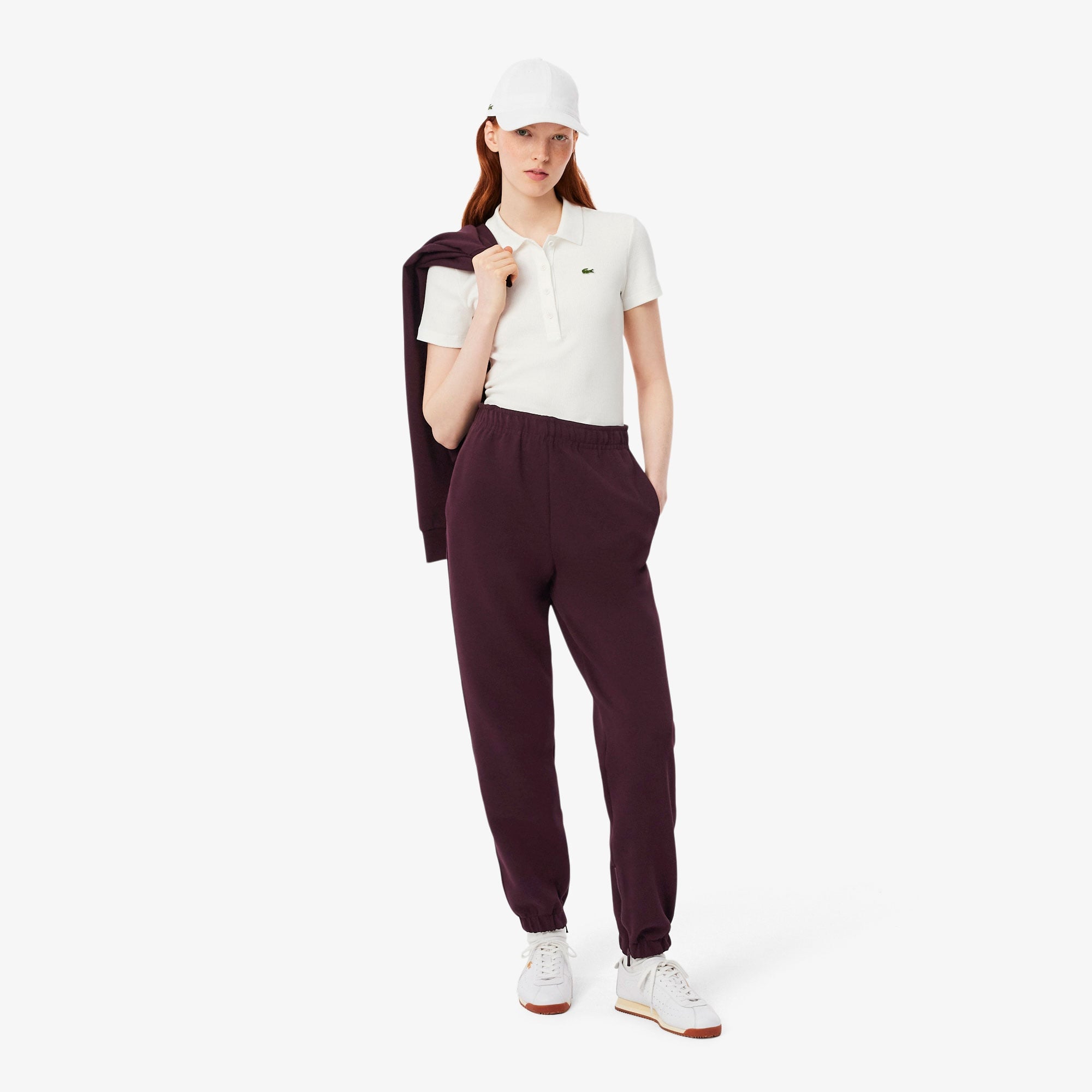Kadın Straight Fit Bordo Eşofman Altı