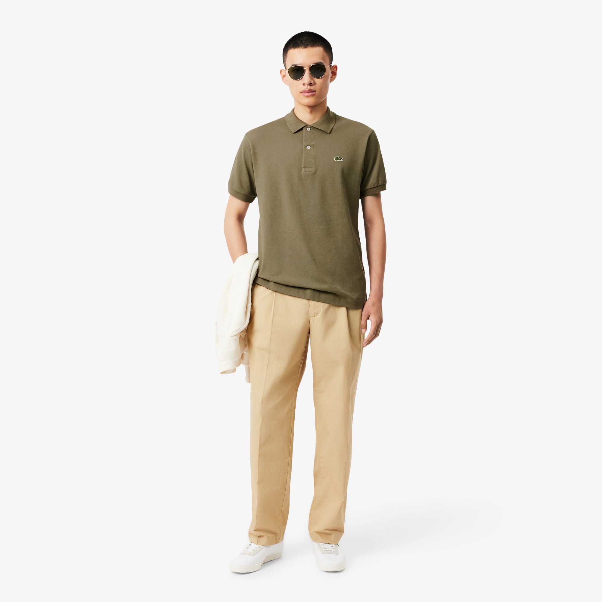 L.12.12 Erkek Classic Fit Haki Polo