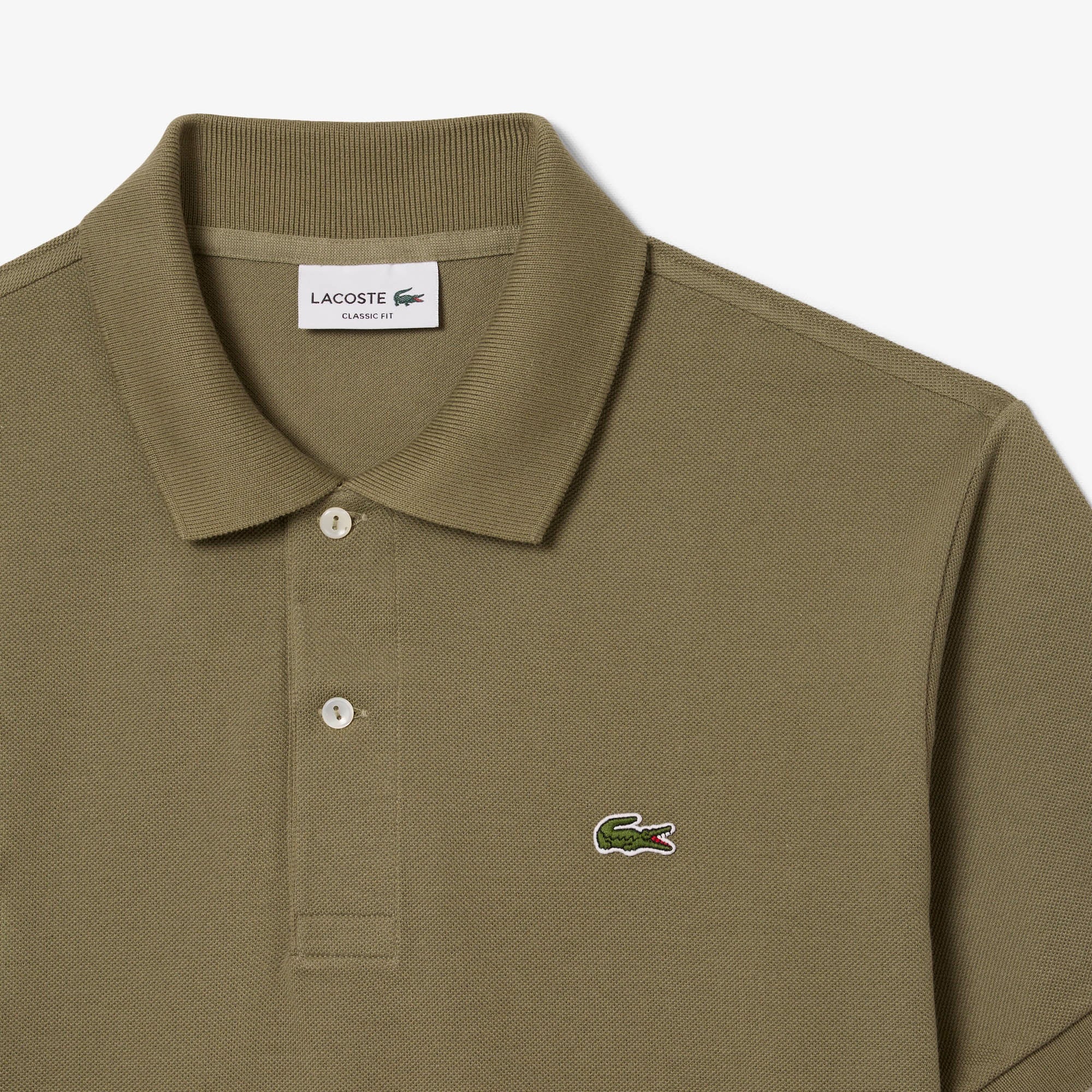 L.12.12 Erkek Classic Fit Haki Polo
