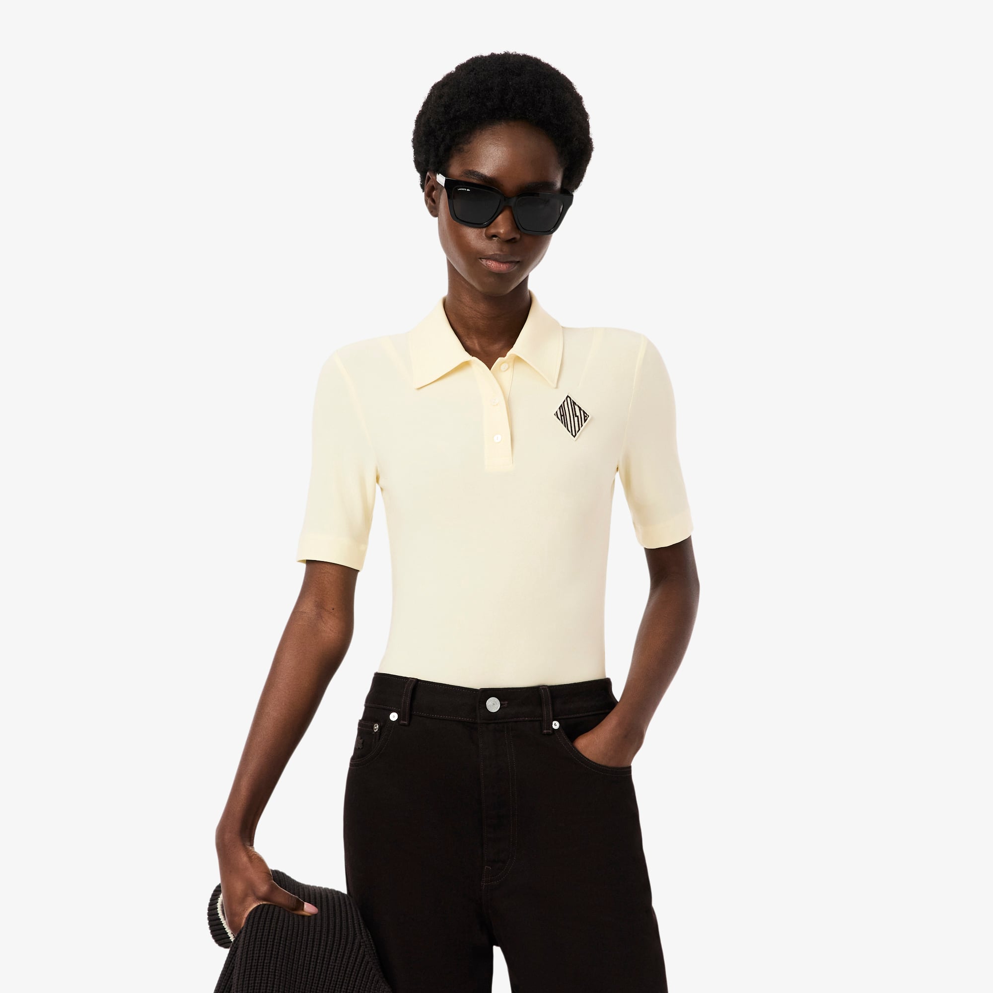 Lacoste Kadın Slim Fit Sarı Polo