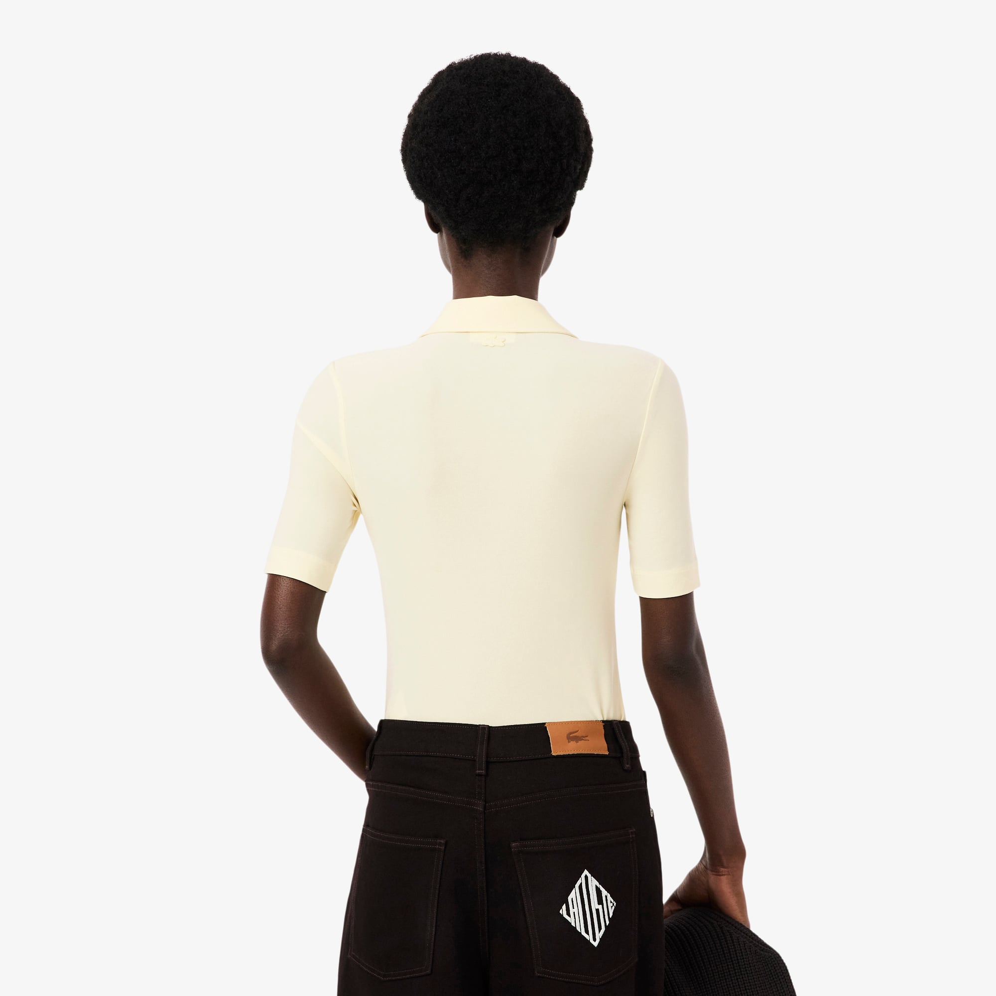 Lacoste Kadın Slim Fit Sarı Polo görsel 3