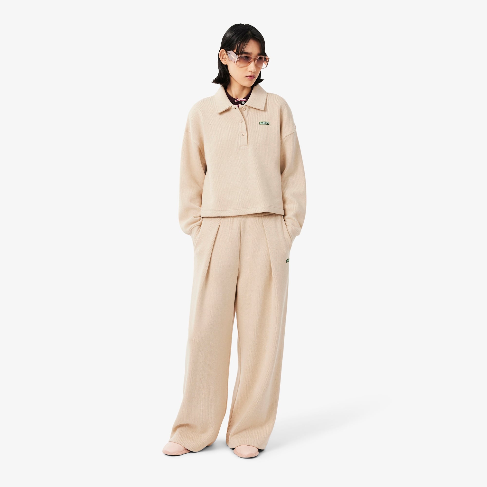 Kadın Flare Fit Bej Eşofman Altı