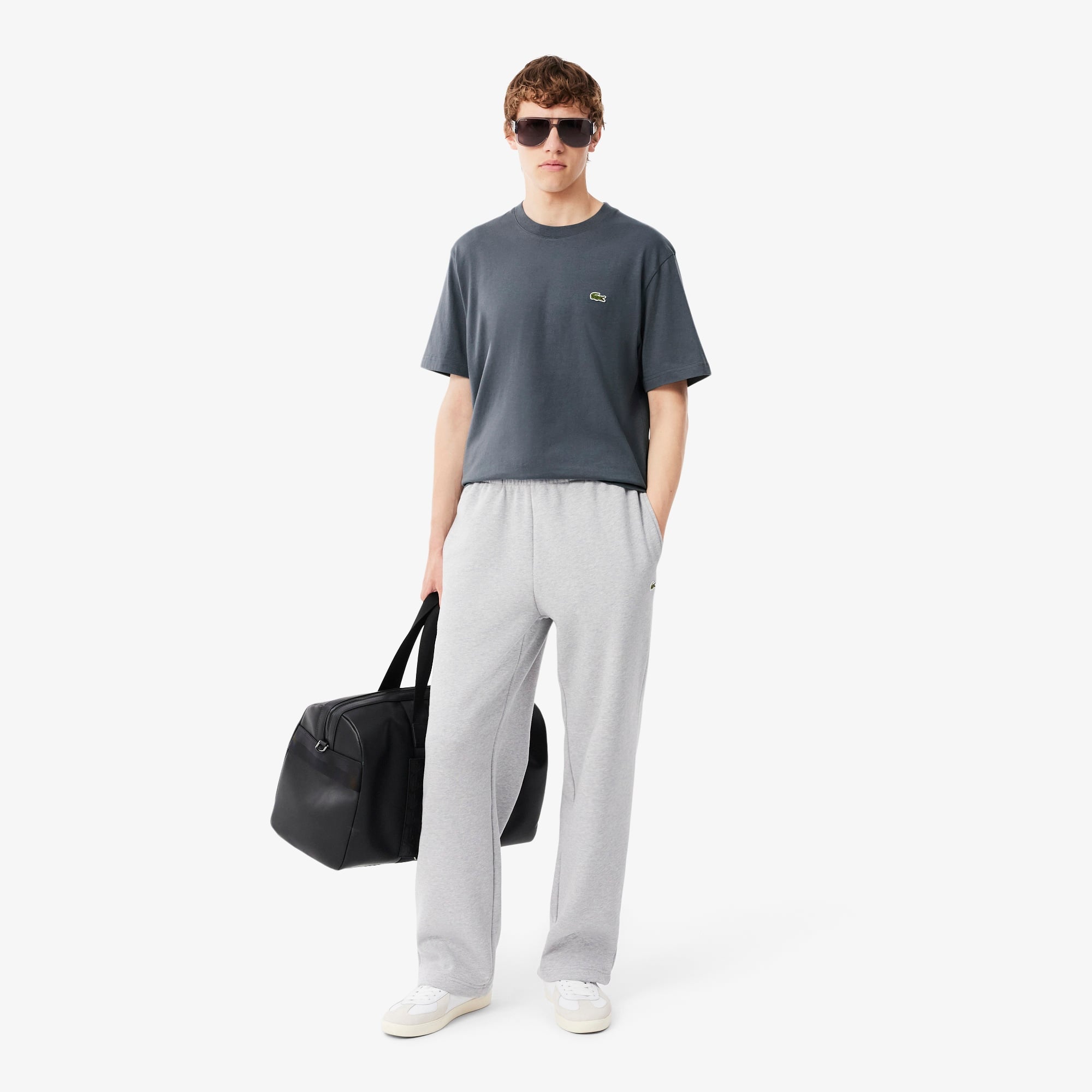 Erkek Classic Fit Bisiklet Yaka Koyu Gri T-Shirt
