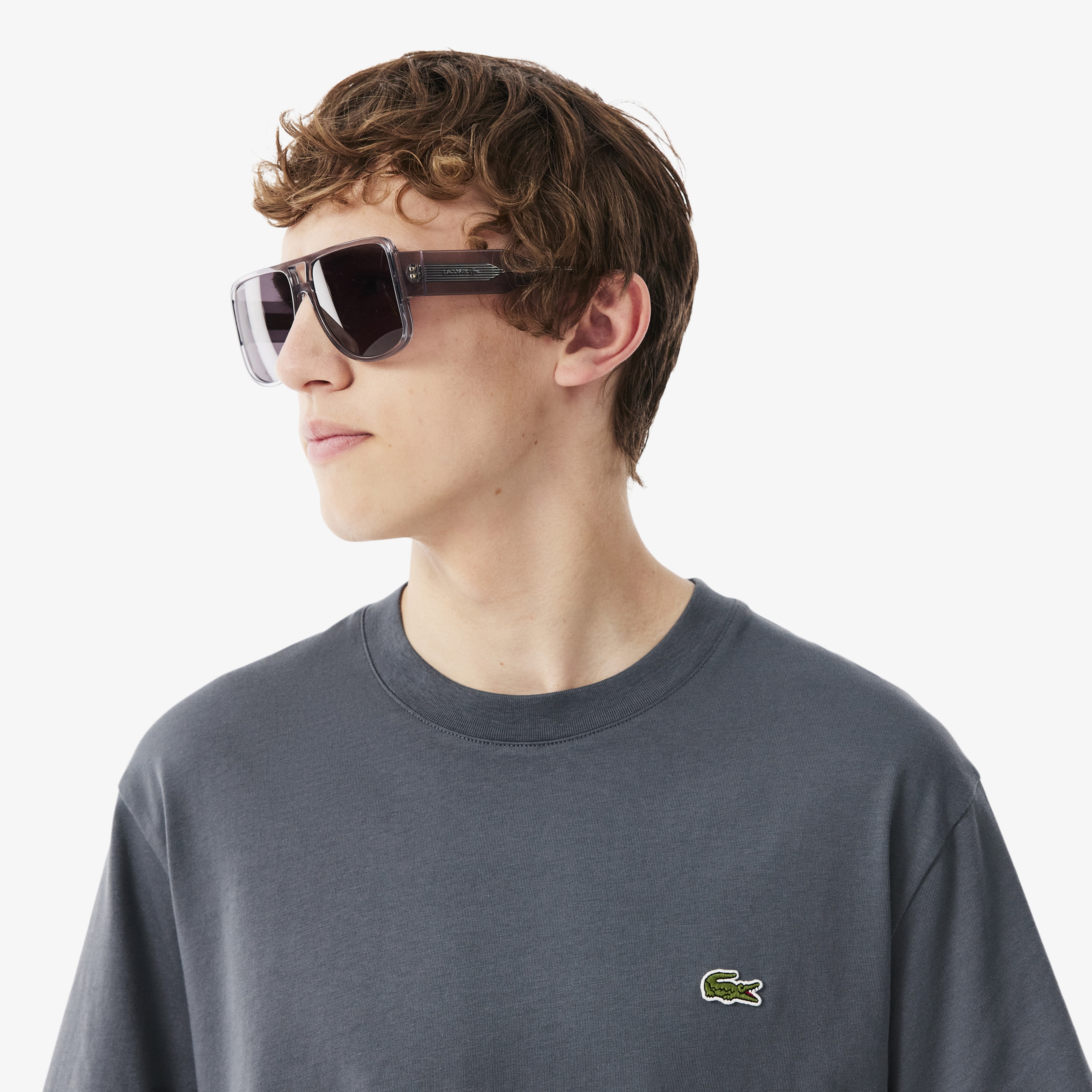 Erkek Classic Fit Bisiklet Yaka Koyu Gri T-Shirt