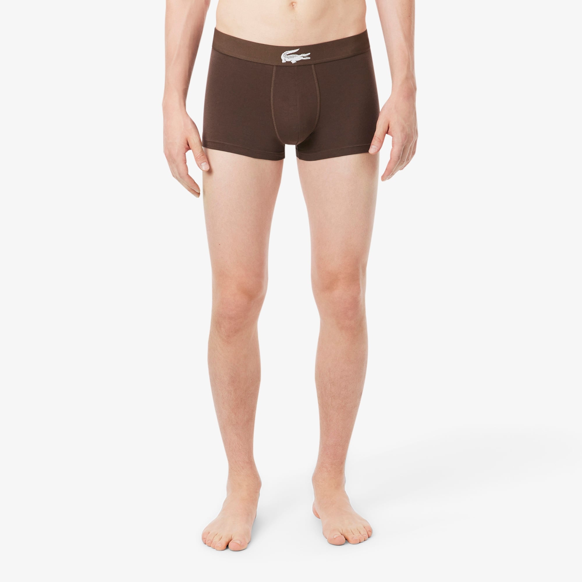 Erkek Regular Fit 3'lü Kahverengi Boxer