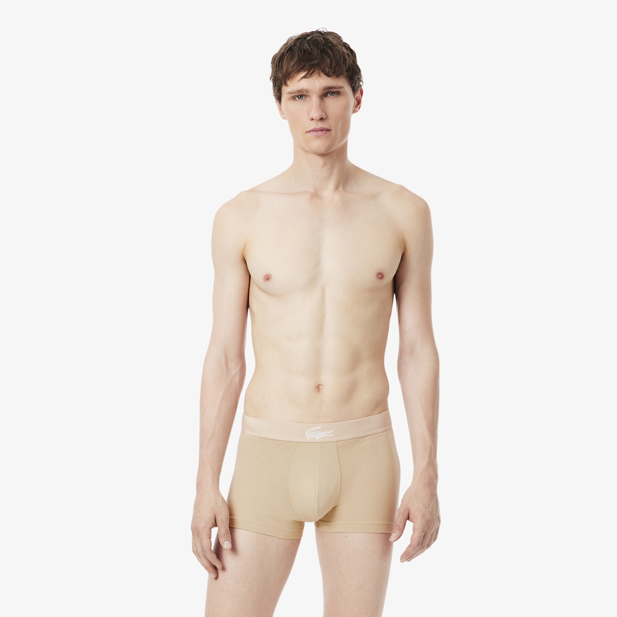Erkek Regular Fit 3'lü Kahverengi Boxer
