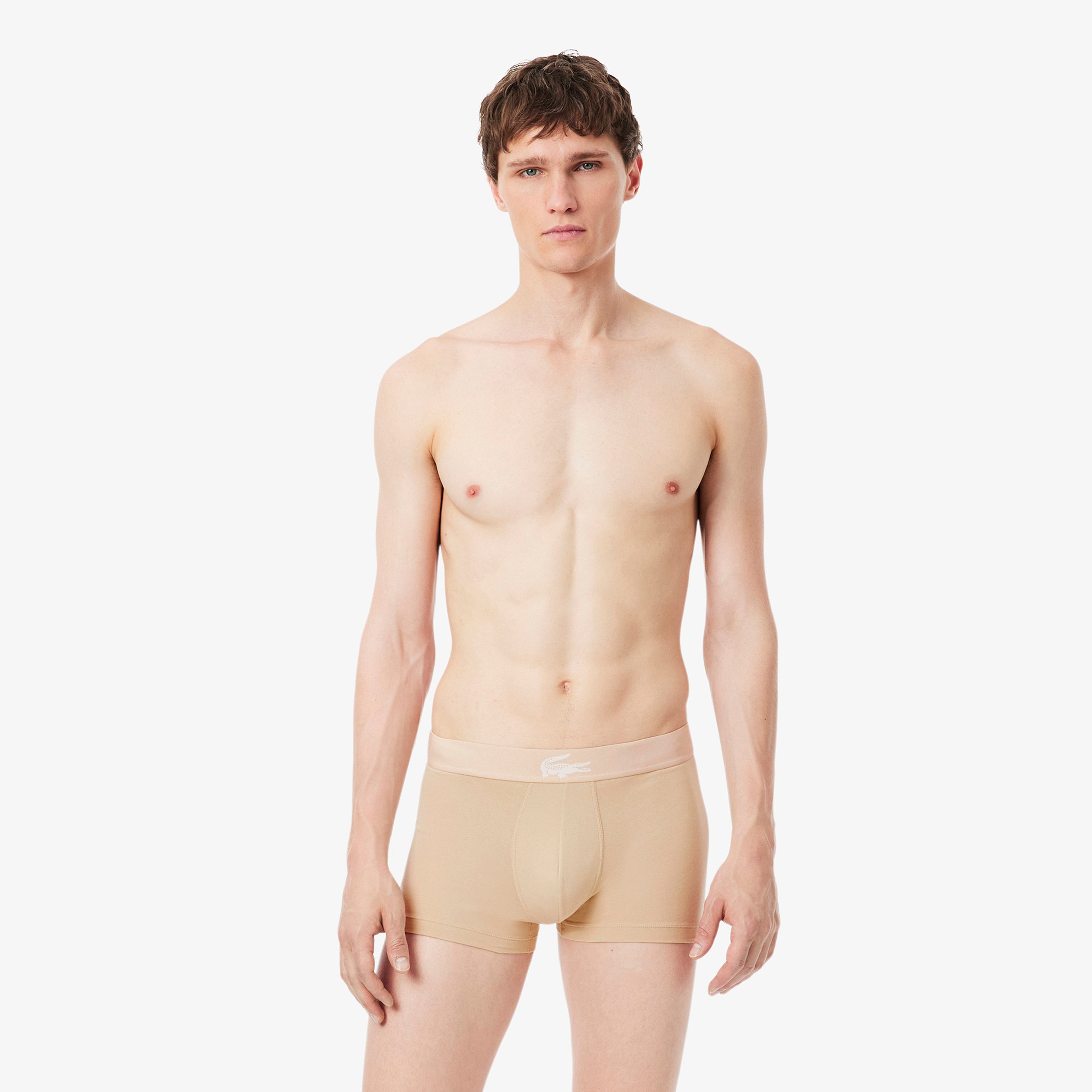 Erkek Regular Fit 3'lü Kahverengi Boxer