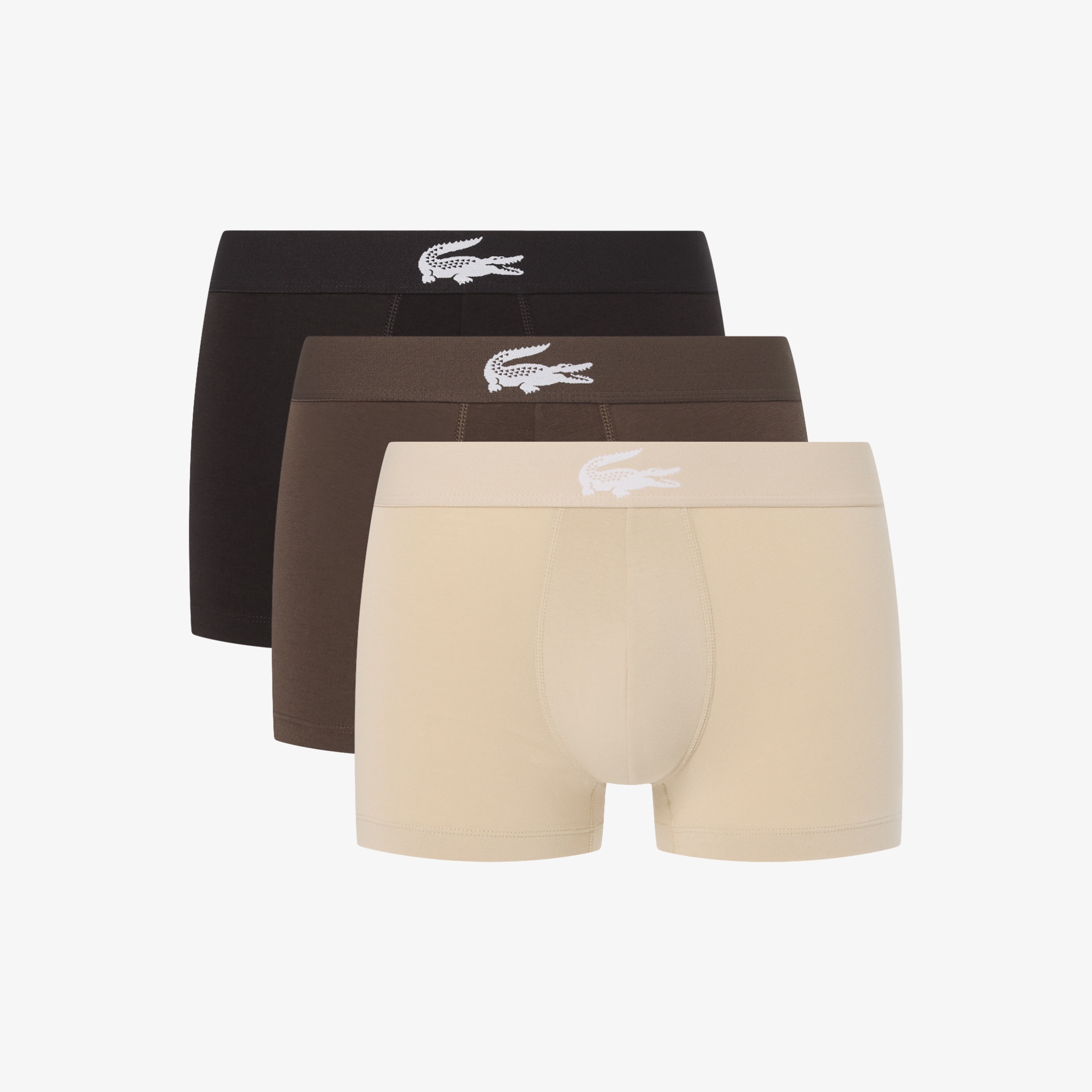 Erkek Regular Fit 3'lü Kahverengi Boxer