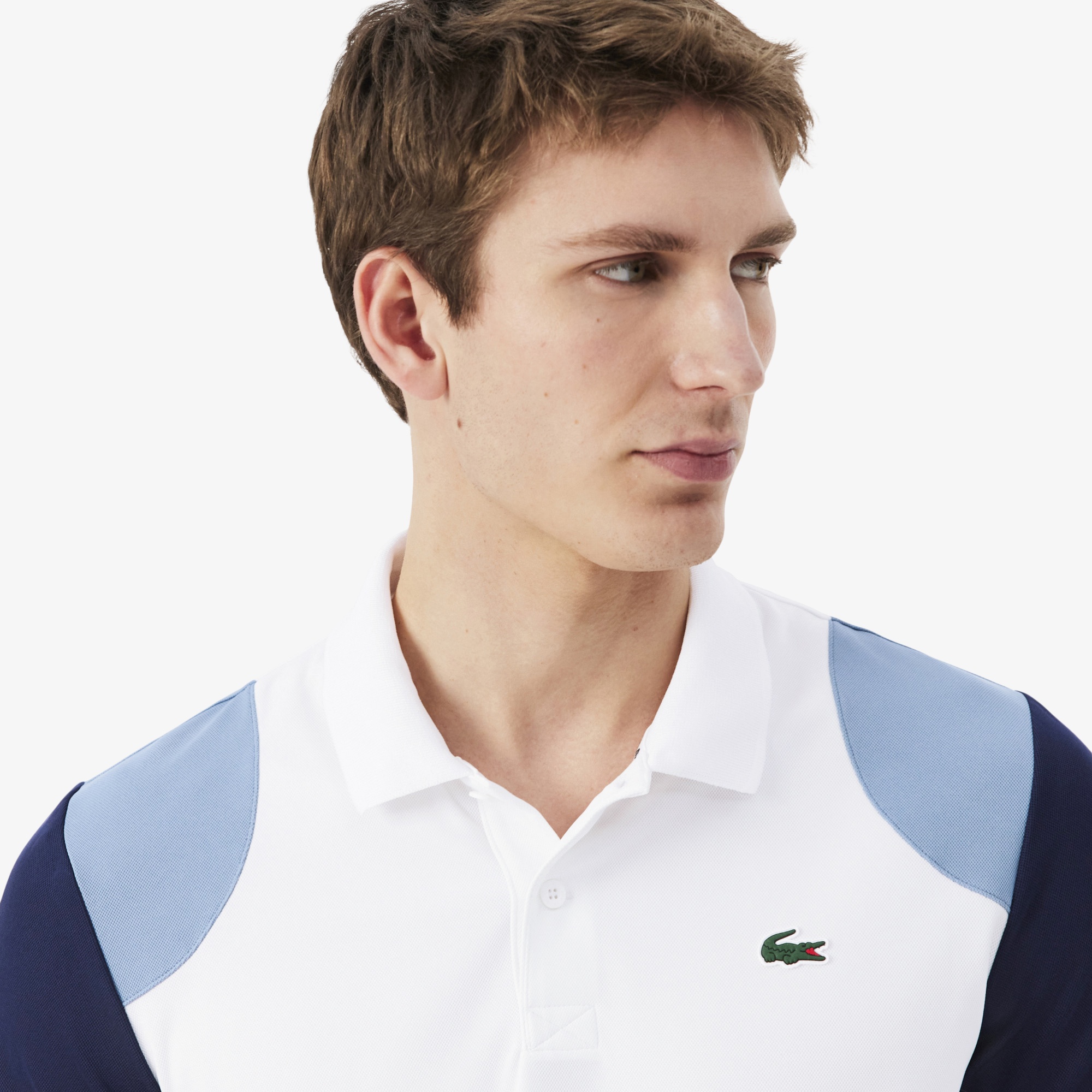 SPORT Erkek Regular Fit Renk Bloklu Beyaz Polo