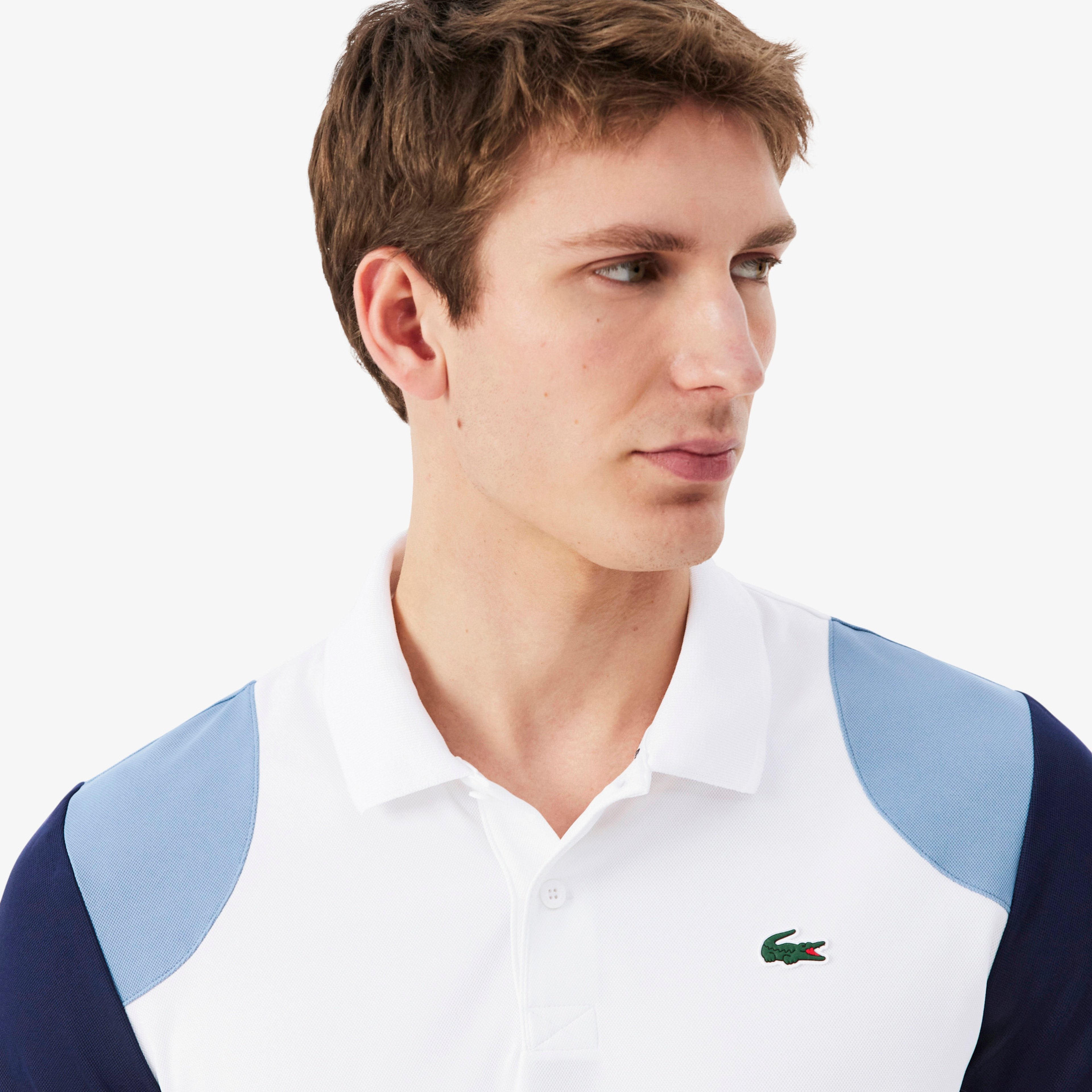 SPORT Erkek Regular Fit Renk Bloklu Beyaz Polo SPORT Erkek Regular Fit Renk Bloklu Beyaz Polo
