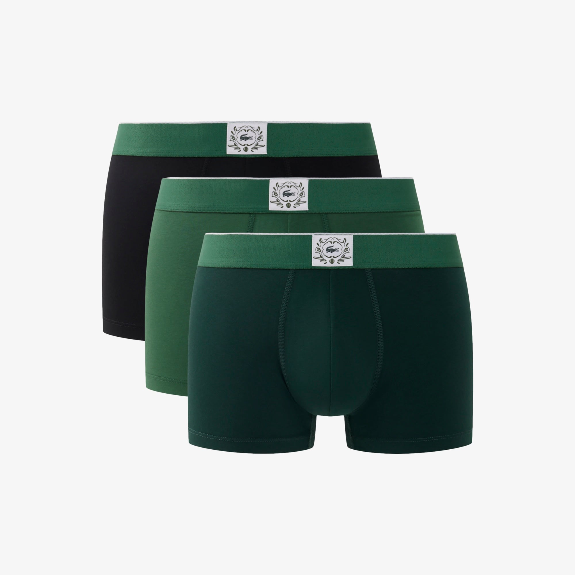 Erkek Regular Fit 3'lü Yeşil Boxer