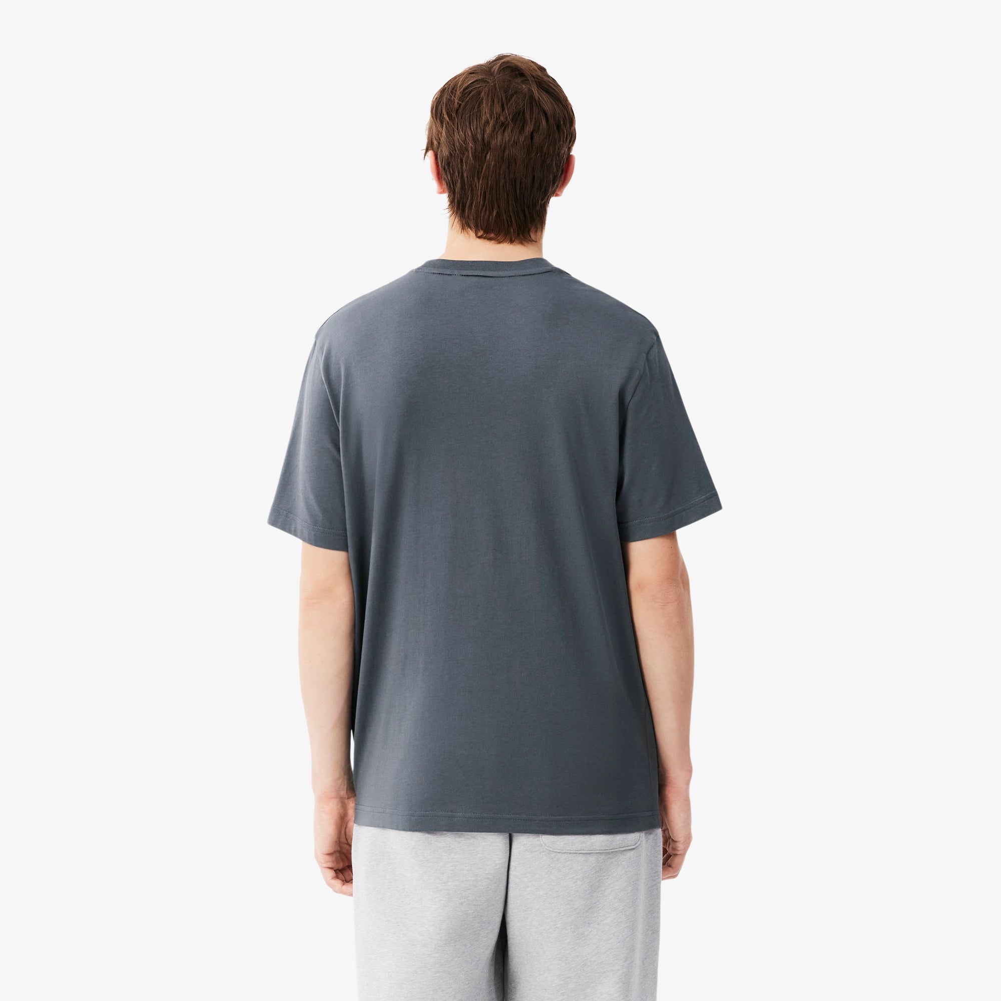 Erkek Classic Fit Bisiklet Yaka Koyu Gri T-Shirt