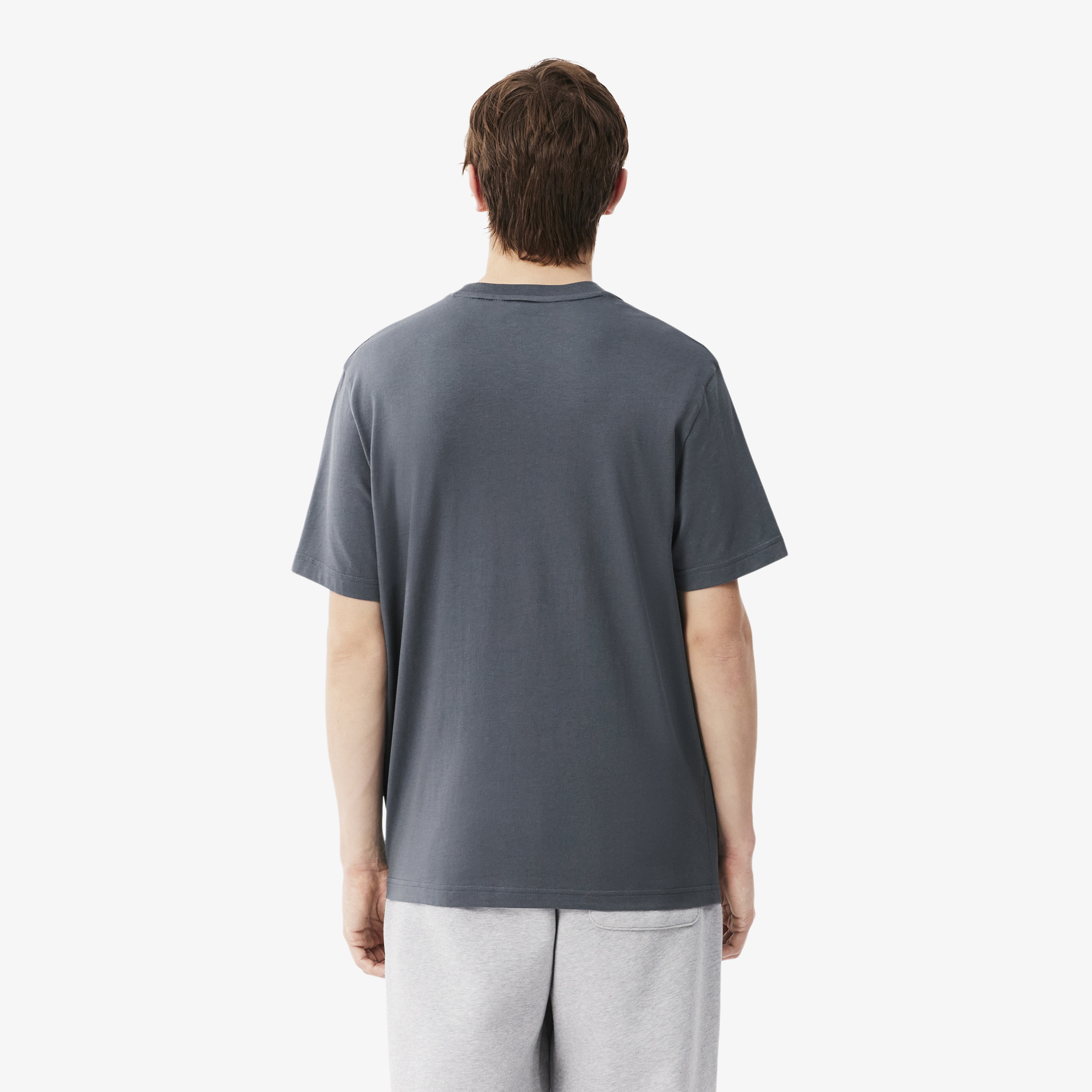 Erkek Classic Fit Bisiklet Yaka Koyu Gri T-Shirt