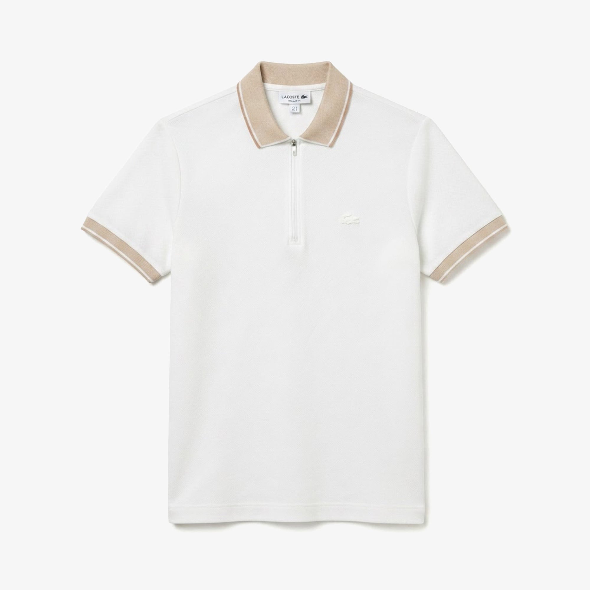 Erkek Regular Fit Renk Bloklu Krem Polo