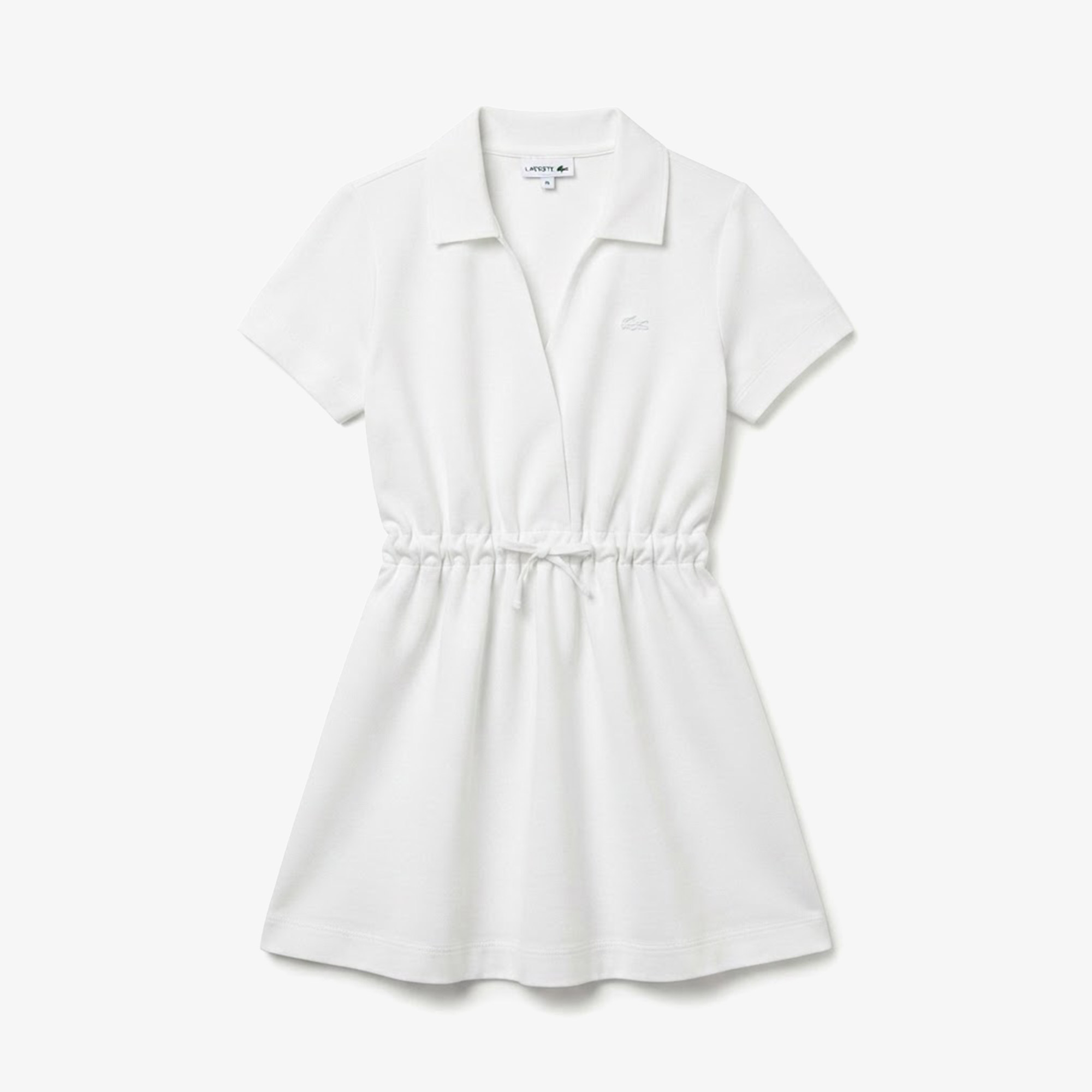 Lacoste Kadın Flare Fit Kısa Kollu Polo Yaka Krem Elbise görsel 3