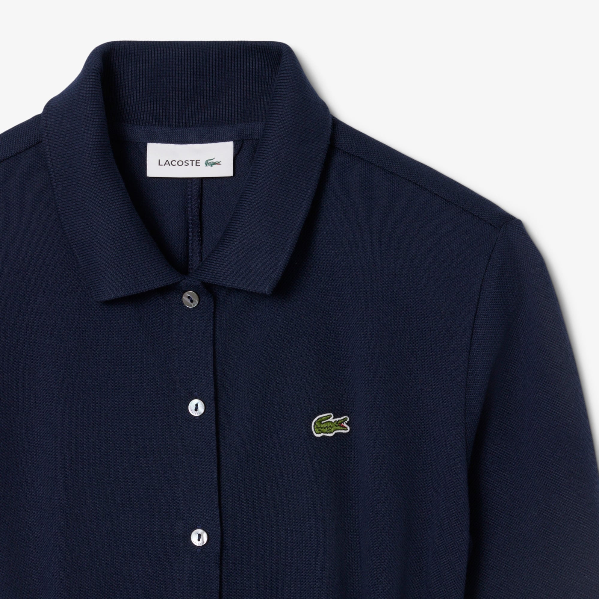 Kadın Flare Fit Uzun Kollu Polo Yaka Lacivert Elbise