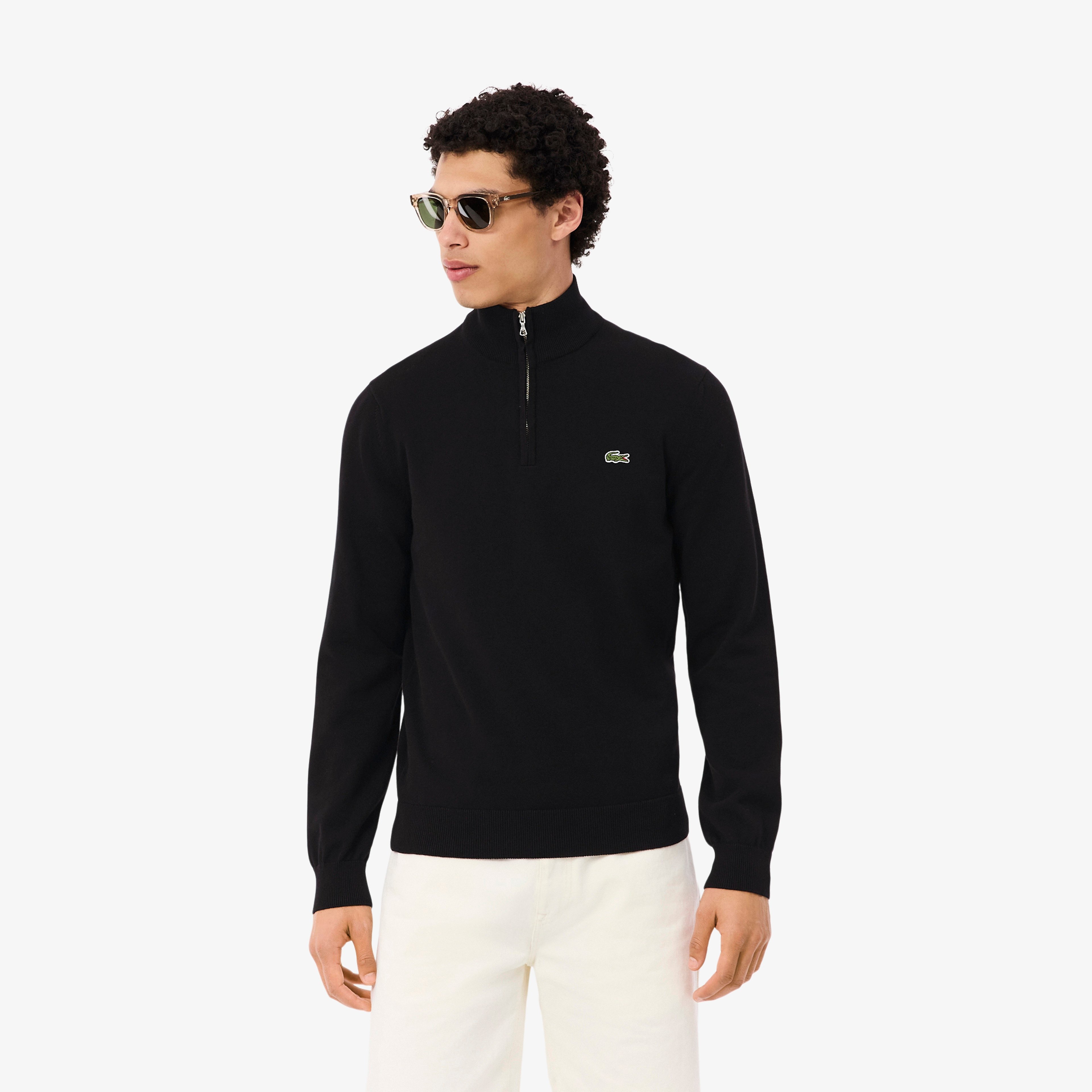 Erkek Regular Fit Yarım Fermuarlı Siyah Kazak Erkek Regular Fit Yarım Fermuarlı Siyah Kazak