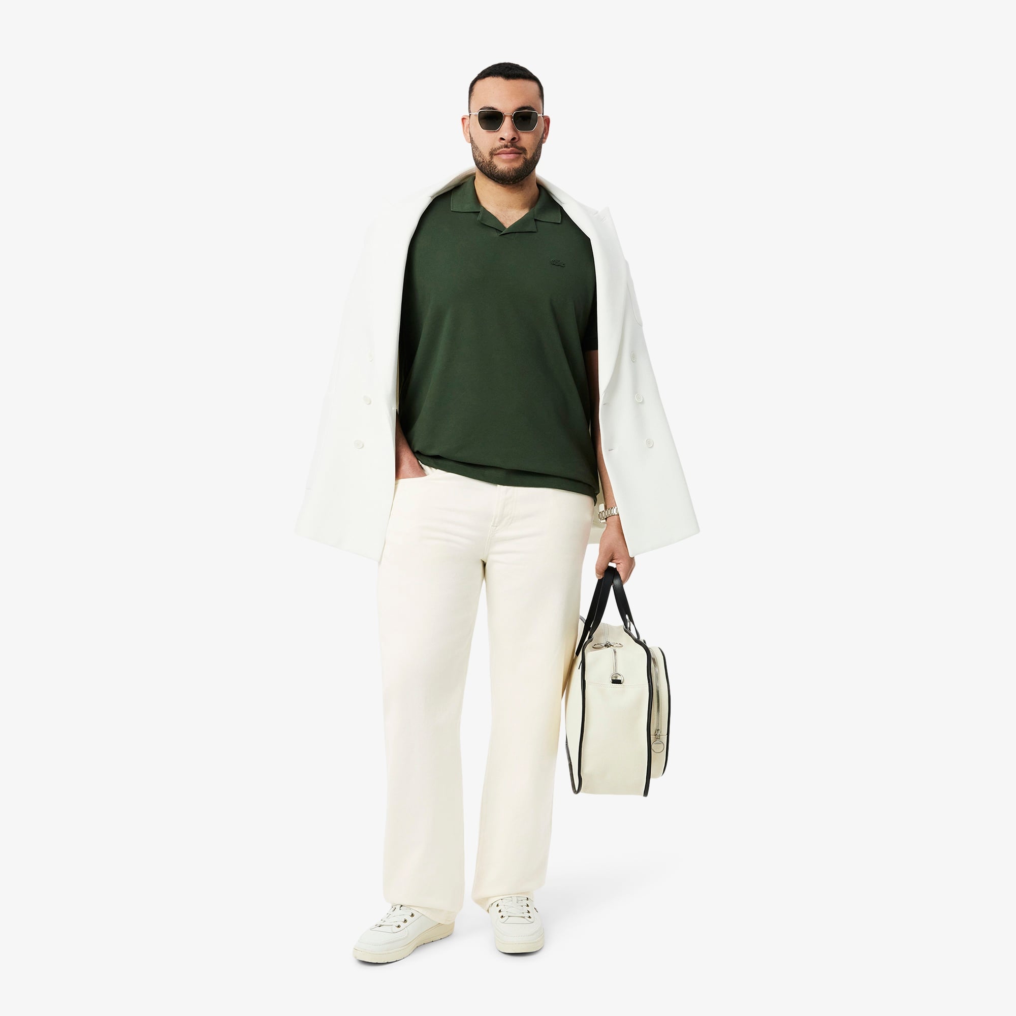 Erkek Straight Fit Krem Jean Pantolon