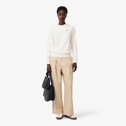 Kadın Relaxed Fit Bisiklet Yaka Krem Sweatshirt Krem