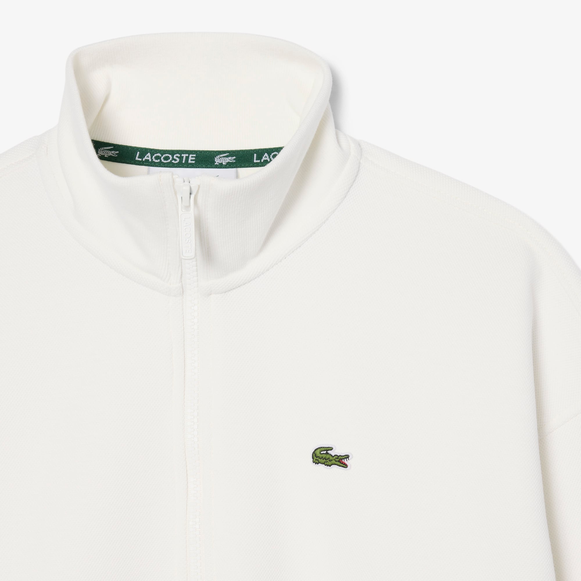 Lacoste Kadın Relaxed Fit Yarım Fermuarlı Krem Sweatshirt görsel 6