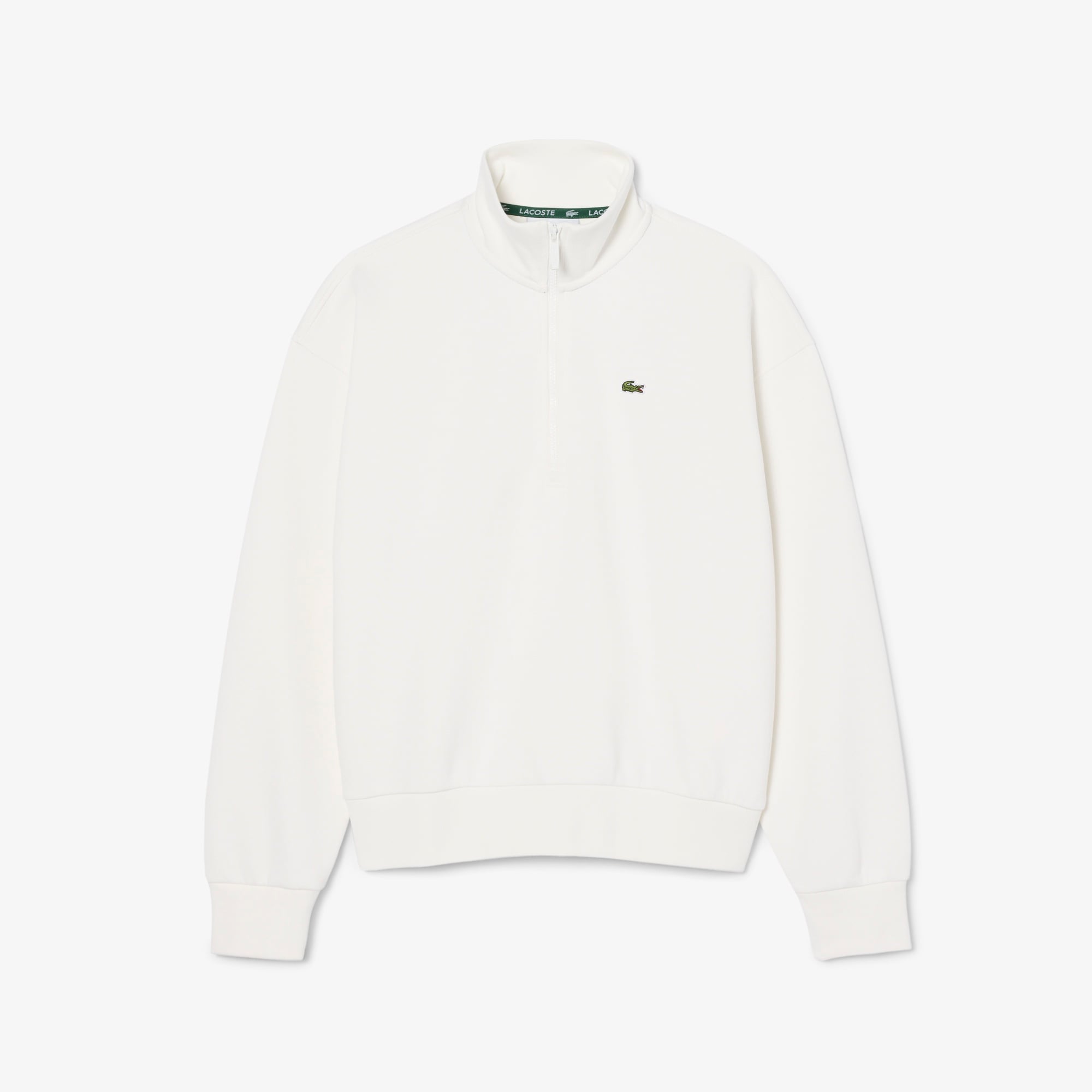Kadın Relaxed Fit Yarım Fermuarlı Krem Sweatshirt