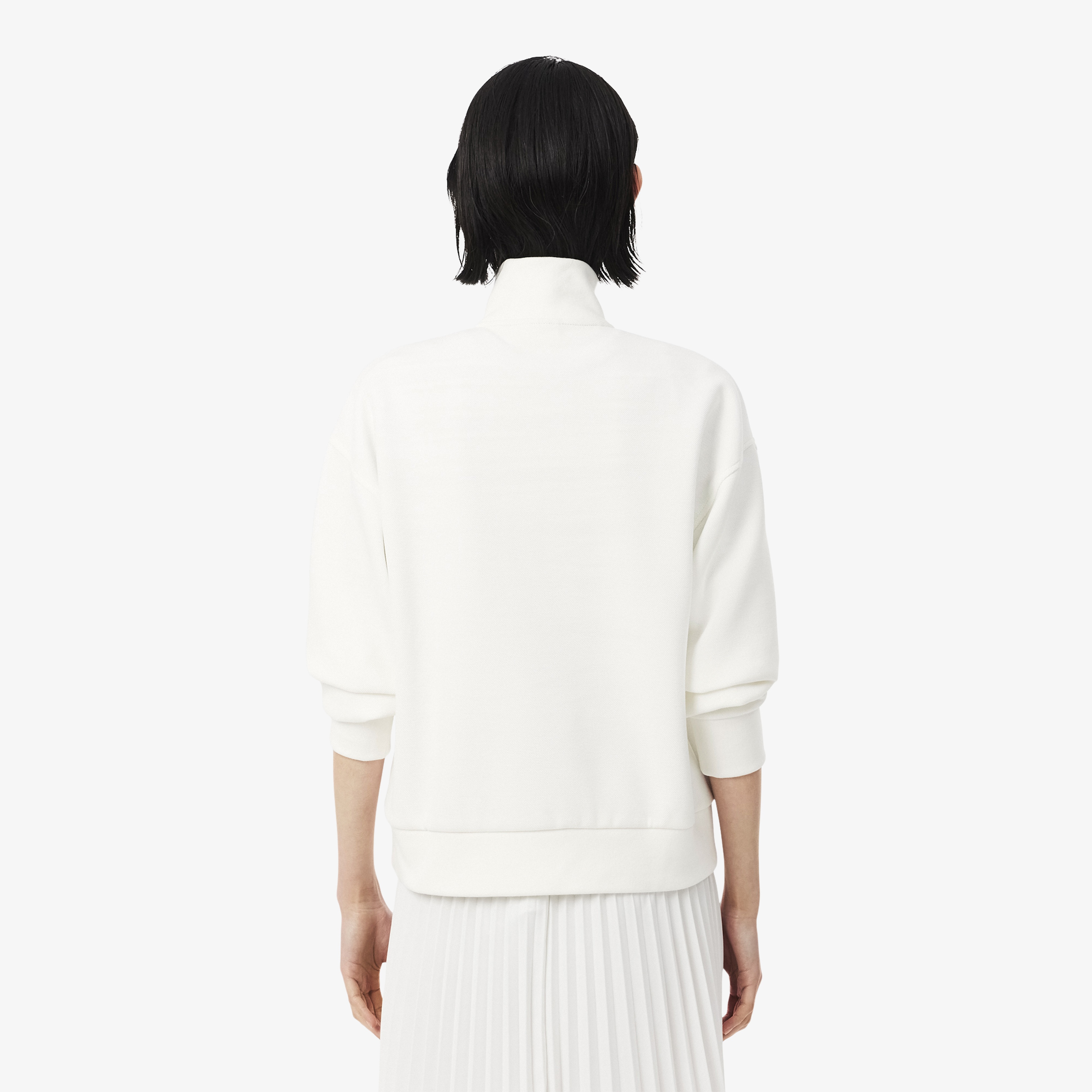 Kadın Relaxed Fit Yarım Fermuarlı Krem Sweatshirt Kadın Relaxed Fit Yarım Fermuarlı Krem Sweatshirt