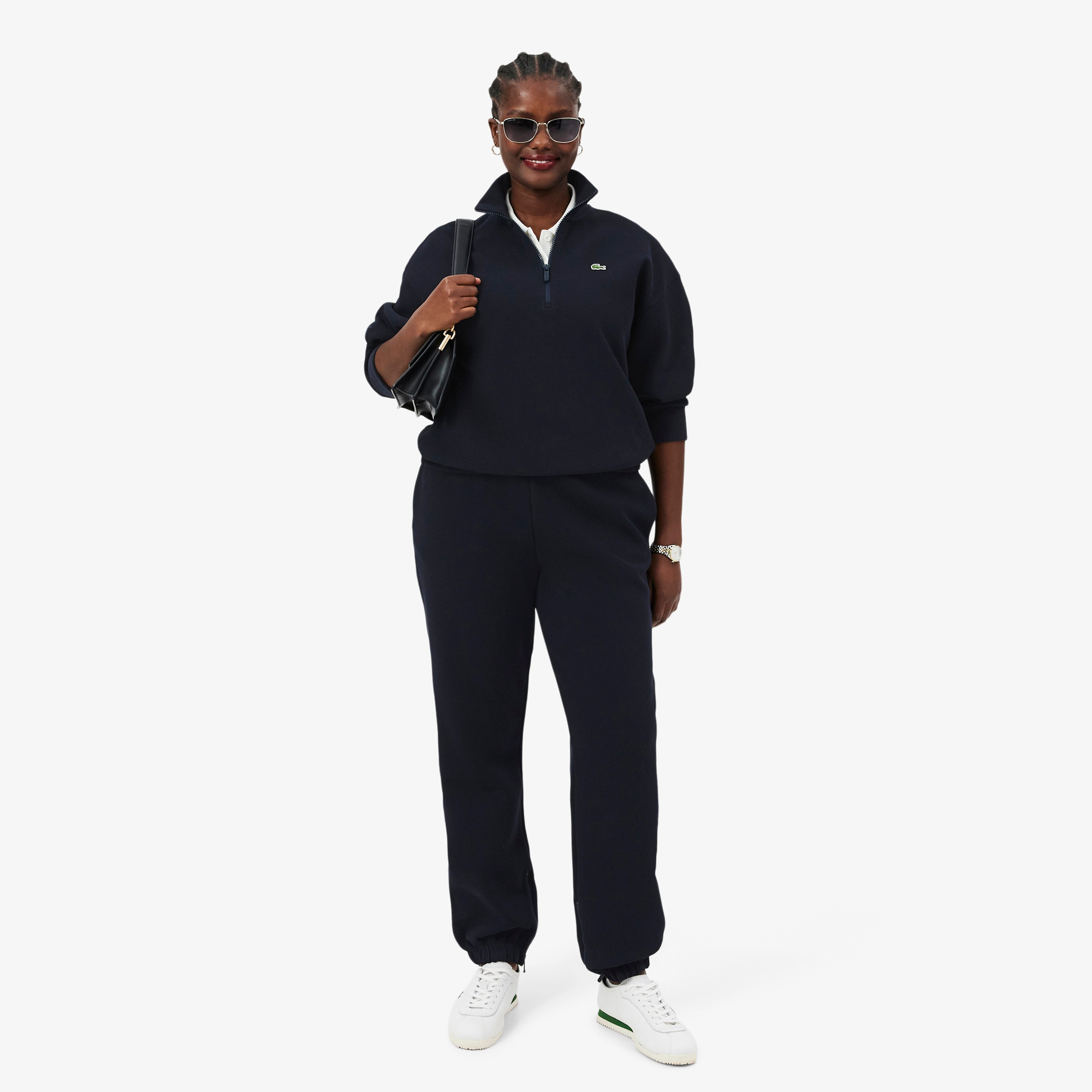 Kadın Relaxed Fit Yarım Fermuarlı Lacivert Sweatshirt Kadın Relaxed Fit Yarım Fermuarlı Lacivert Sweatshirt