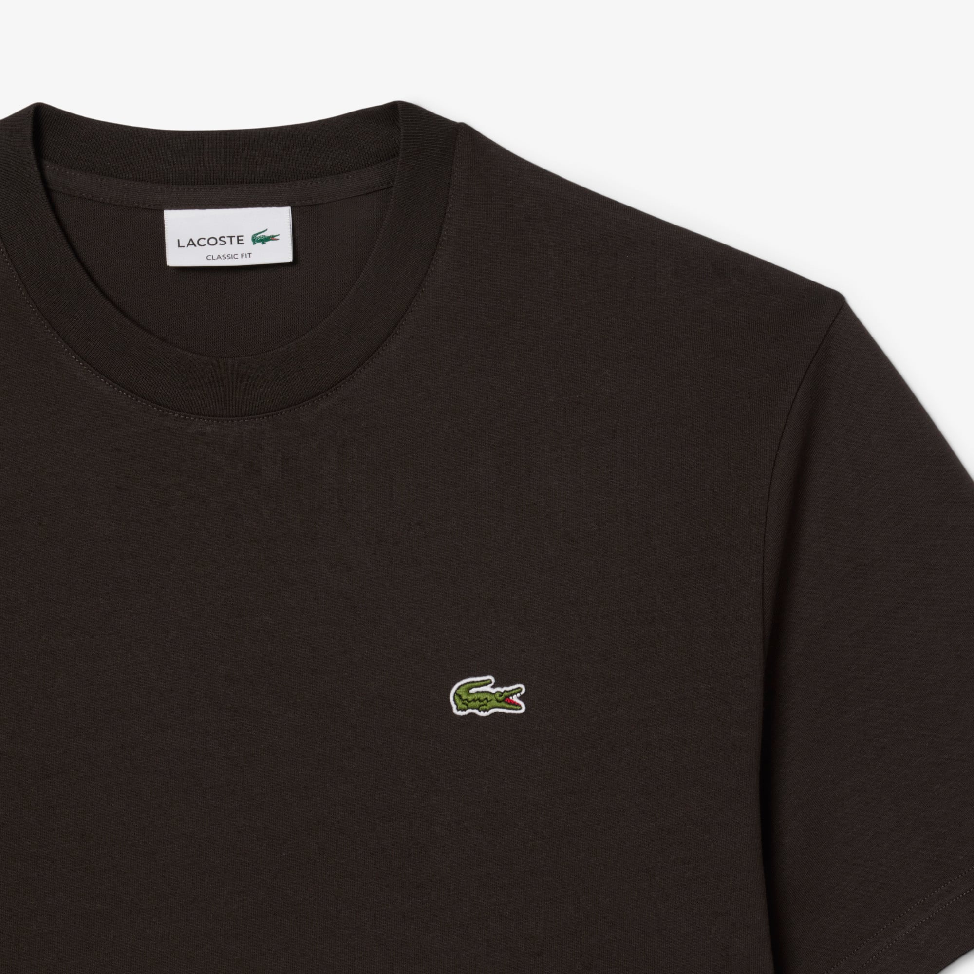 Lacoste Erkek Classic Fit Bisiklet Yaka Kahverengi T-Shirt görsel 2