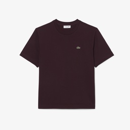Kadın Relaxed Fit Bisiklet Yaka Bordo T-Shirt Bordo