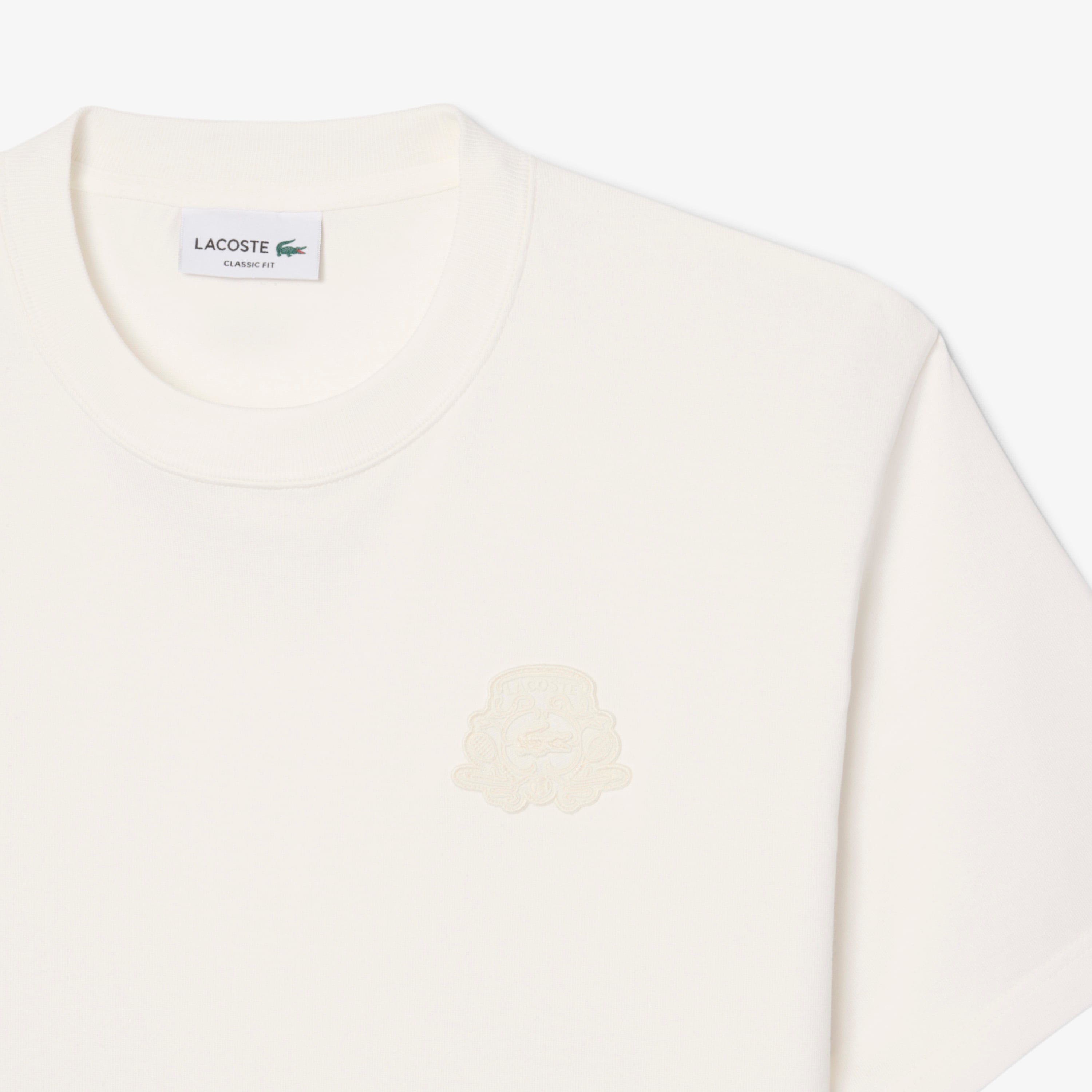 Erkek Classic Fit Bisiklet Yaka Krem T-Shirt
