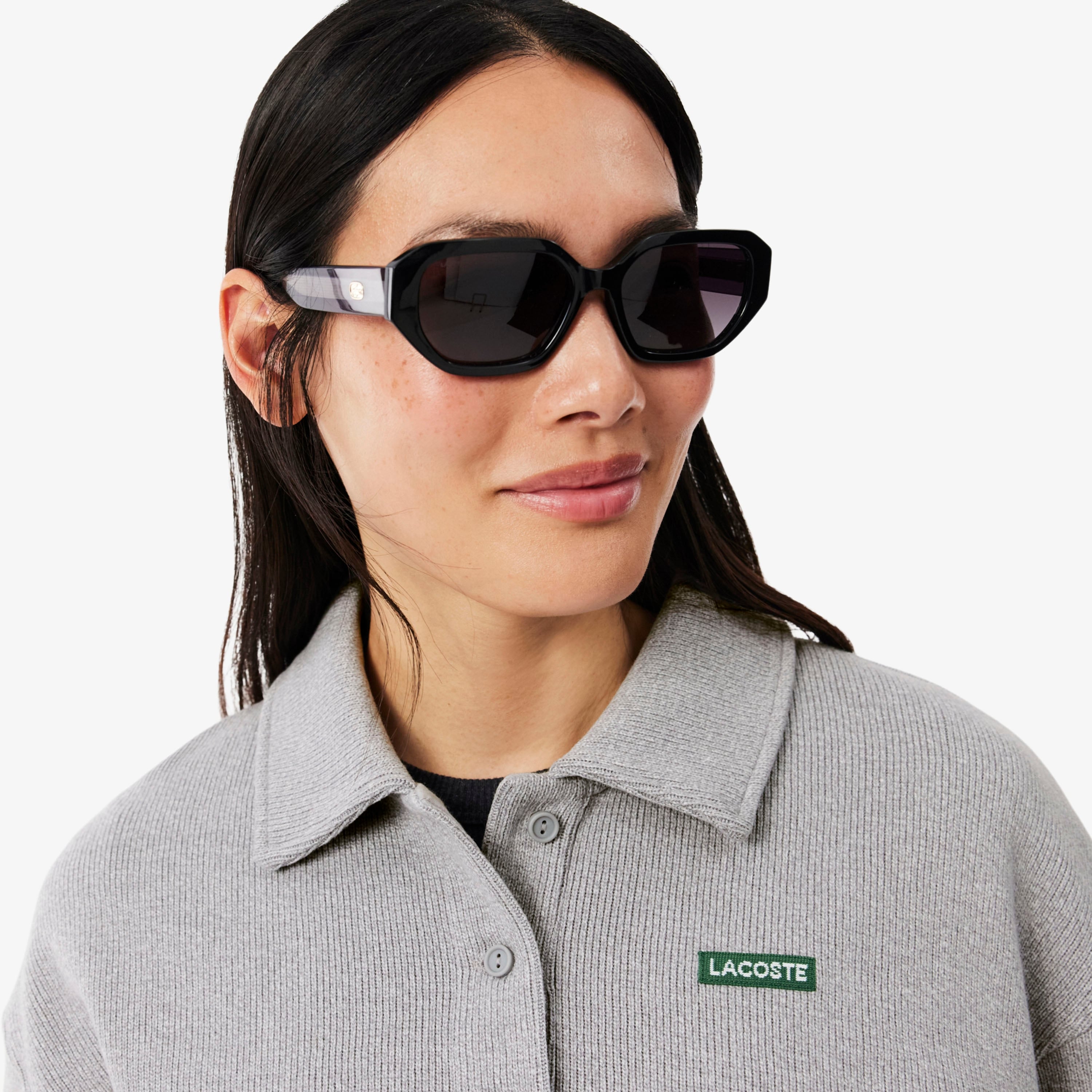 Kadın Oversize Fit Polo Yaka Gri Sweatshirt