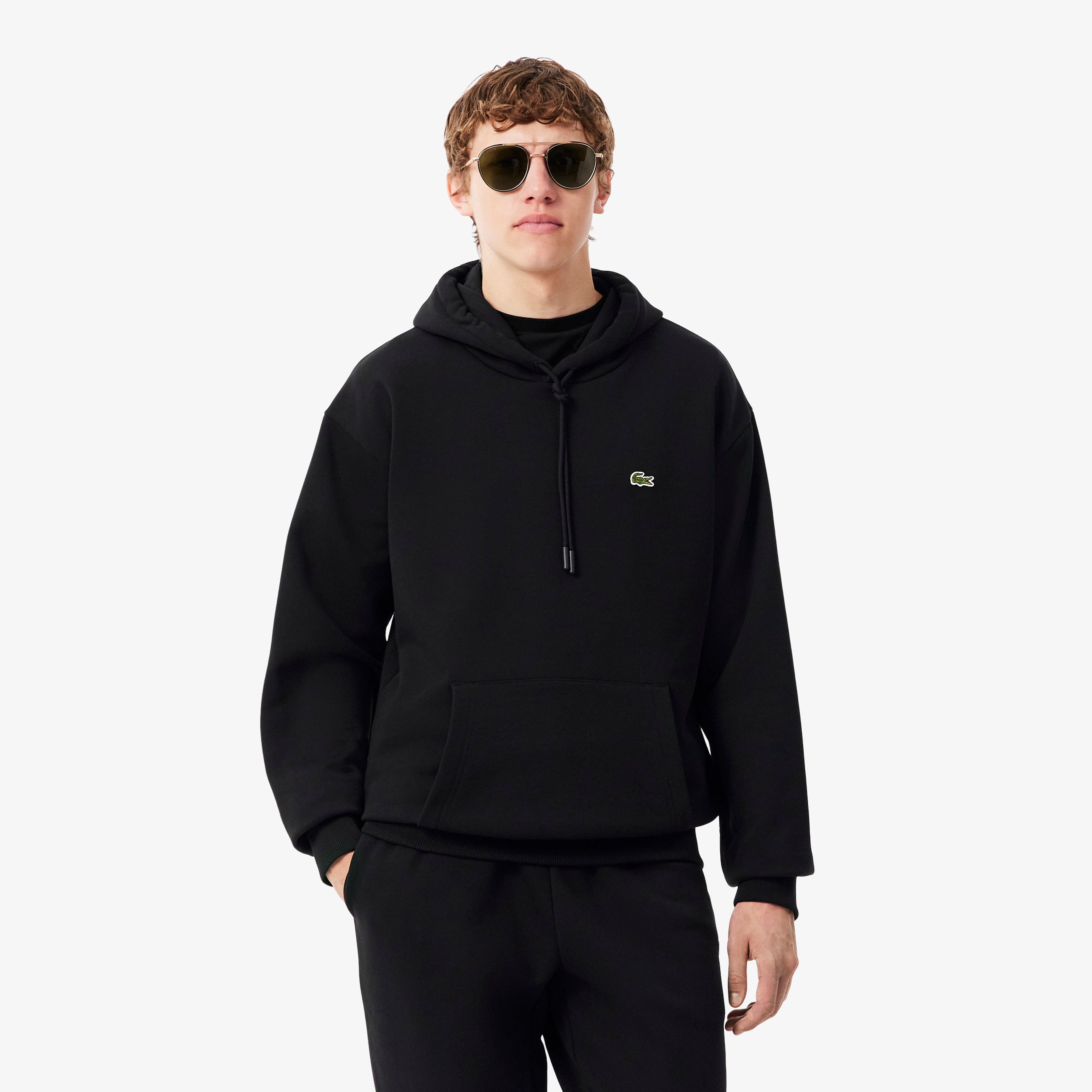 Erkek Classic Fit Kapüşonlu Siyah Sweatshirt