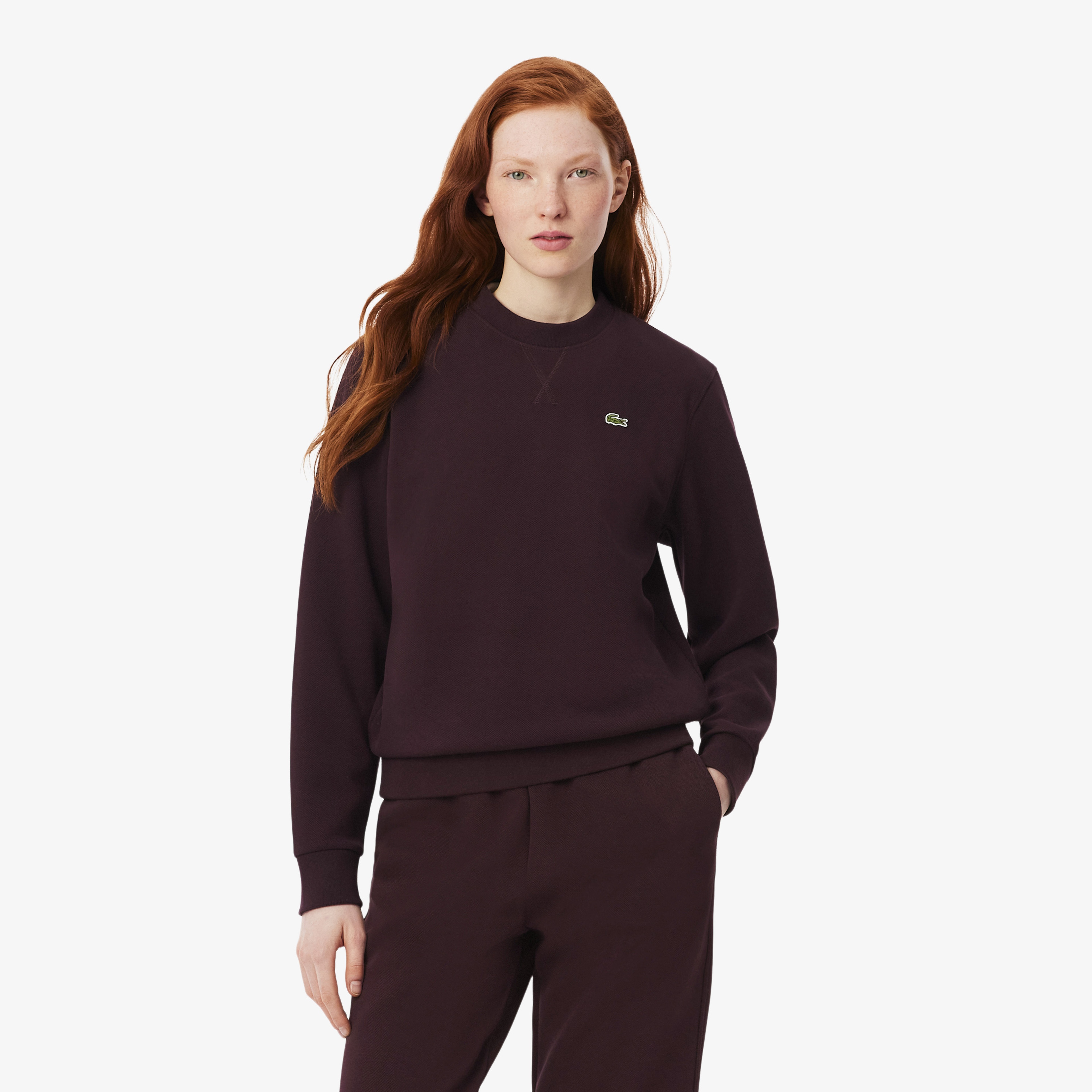 Kadın Relaxed Fit Bisiklet Yaka Bordo Sweatshirt Kadın Relaxed Fit Bisiklet Yaka Bordo Sweatshirt
