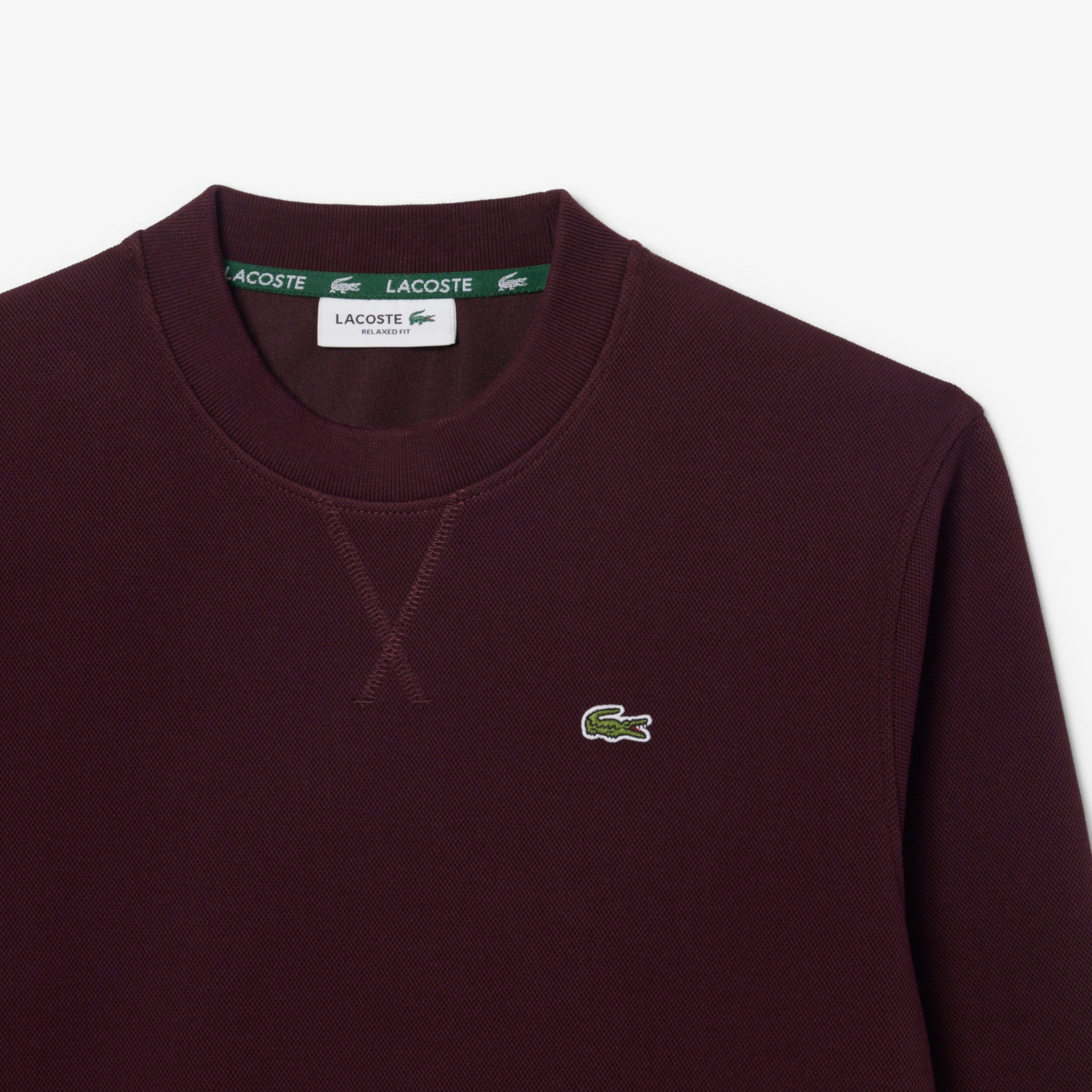 Kadın Relaxed Fit Bisiklet Yaka Bordo Sweatshirt