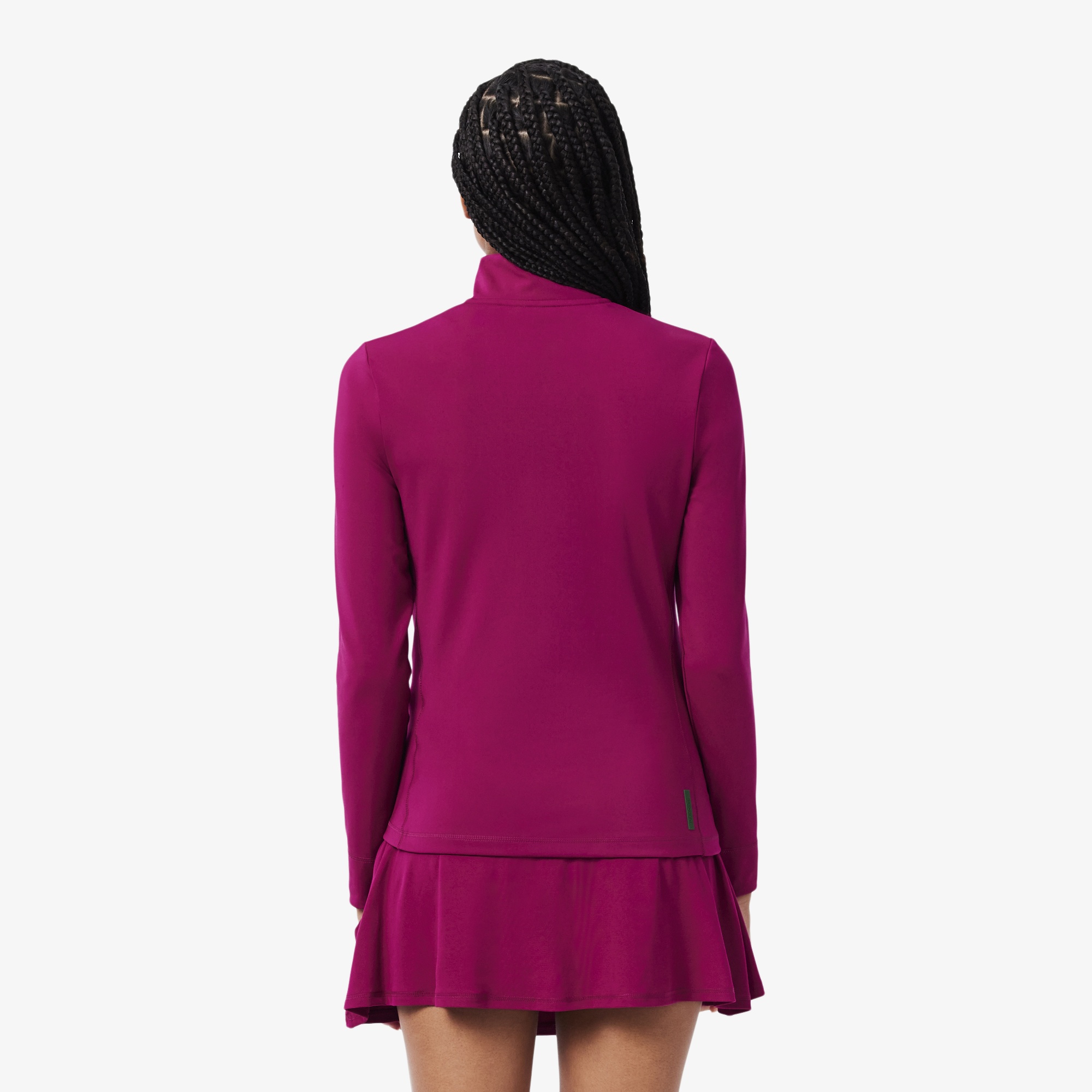 Kadın Slim Fit Fermuarlı Pembe Sweatshirt