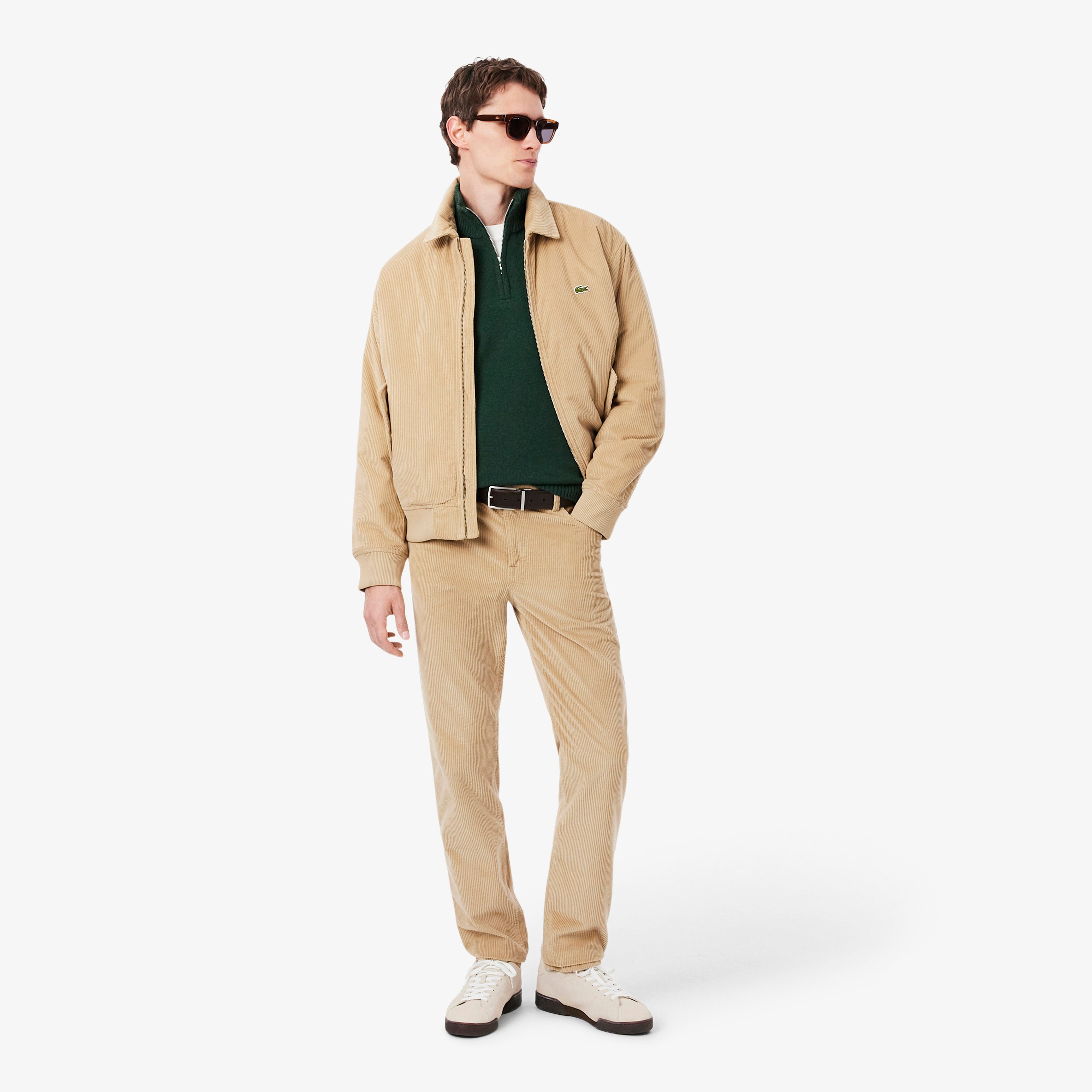 Erkek Classic Fit Yarım Fermuarlı Yün Koyu Yeşil Kazak Erkek Classic Fit Yarım Fermuarlı Yün Koyu Yeşil Kazak