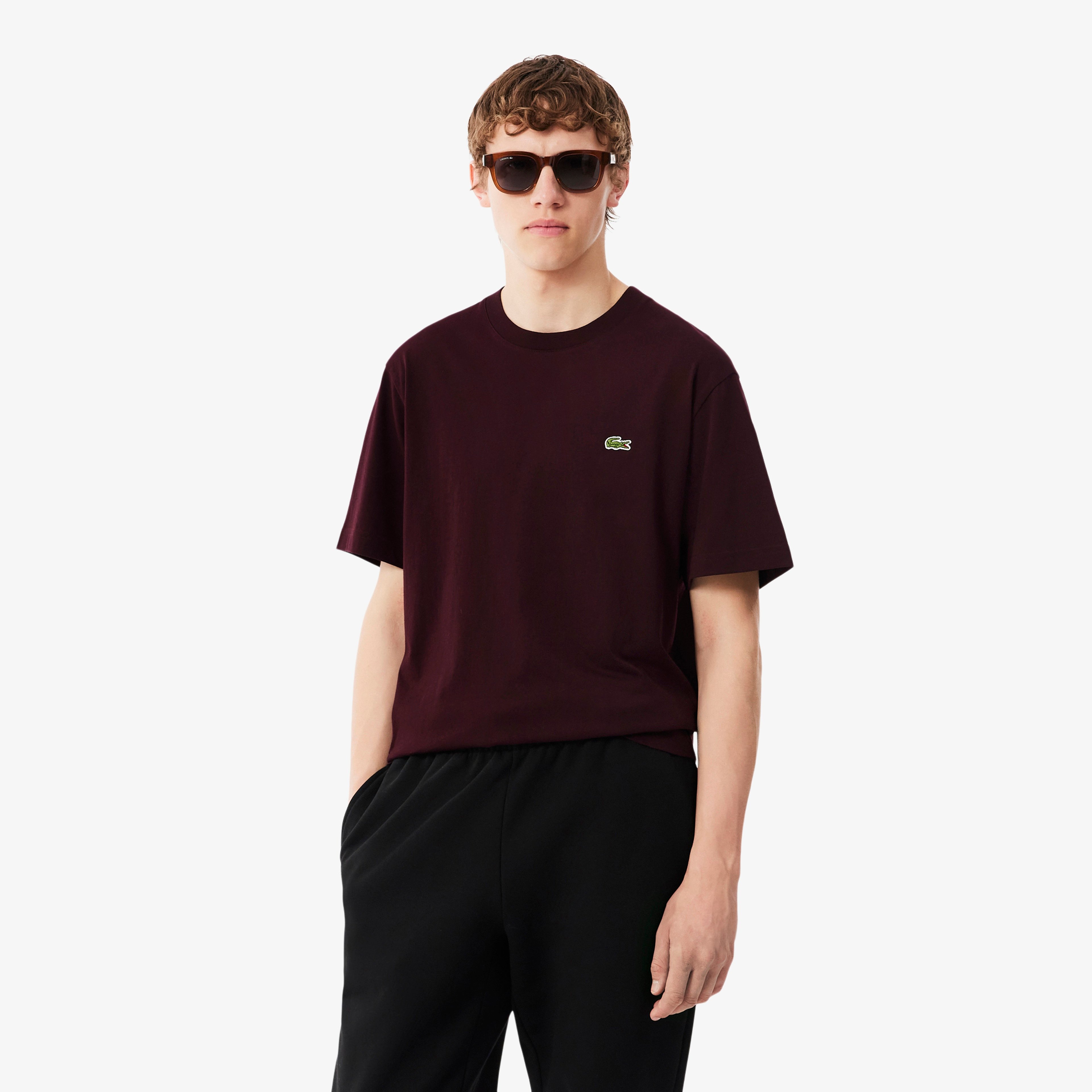 Erkek Classic Fit Bisiklet Yaka Bordo T-Shirt Erkek Classic Fit Bisiklet Yaka Bordo T-Shirt