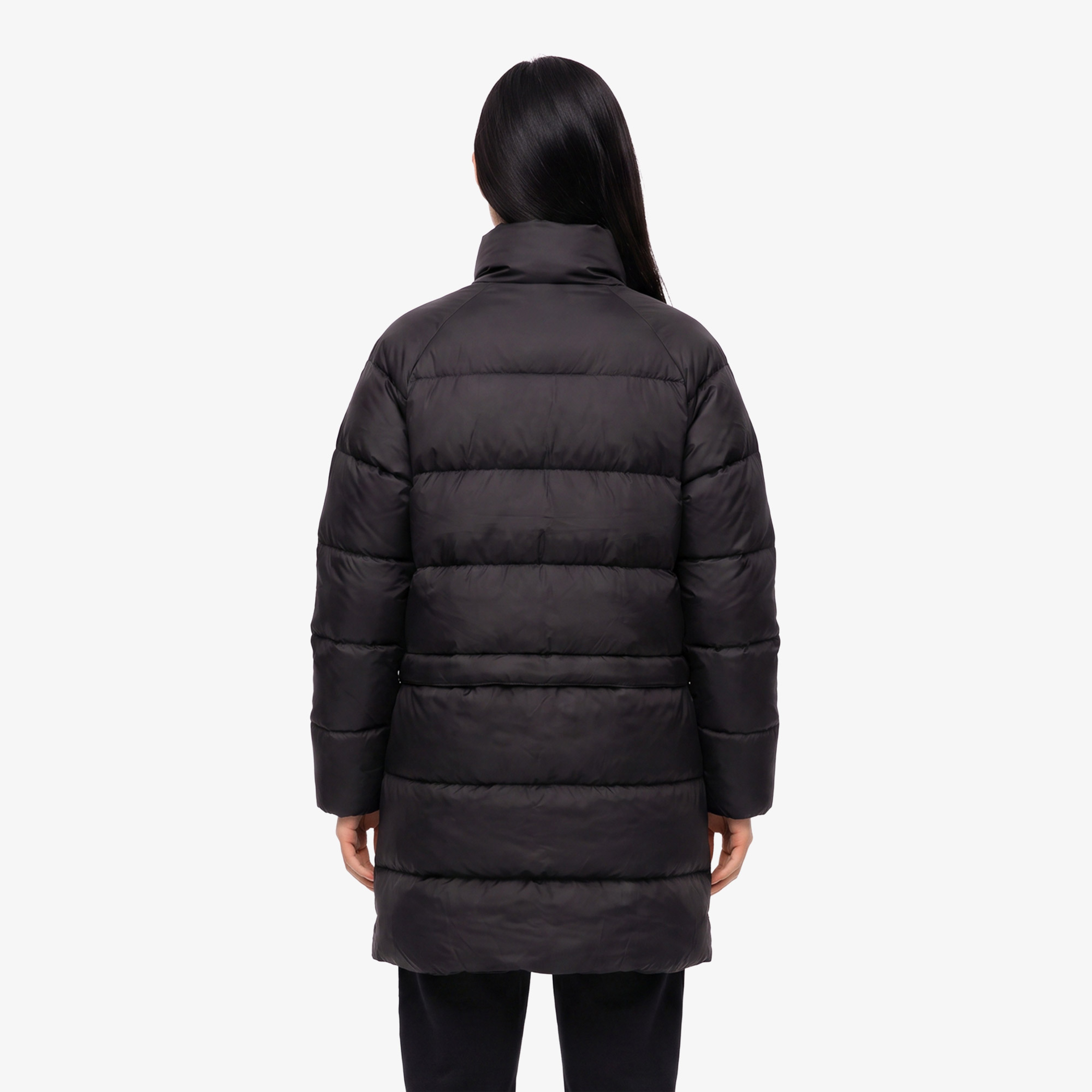 Kadın Relaxed Fit Dik Yaka Siyah Mont Kadın Relaxed Fit Dik Yaka Siyah Mont