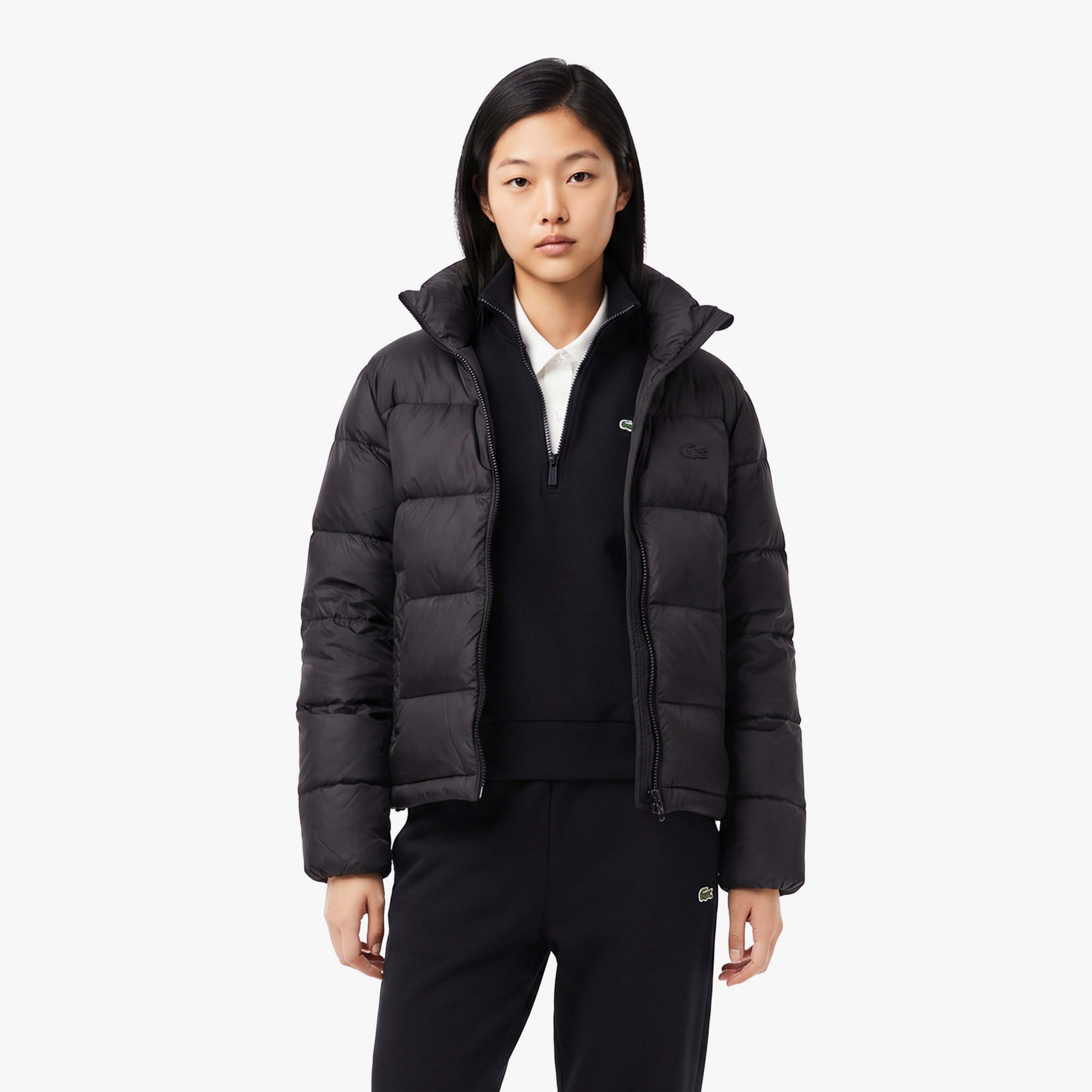 Kadın Relaxed Fit Dik Yaka Siyah Mont Kadın Relaxed Fit Dik Yaka Siyah Mont