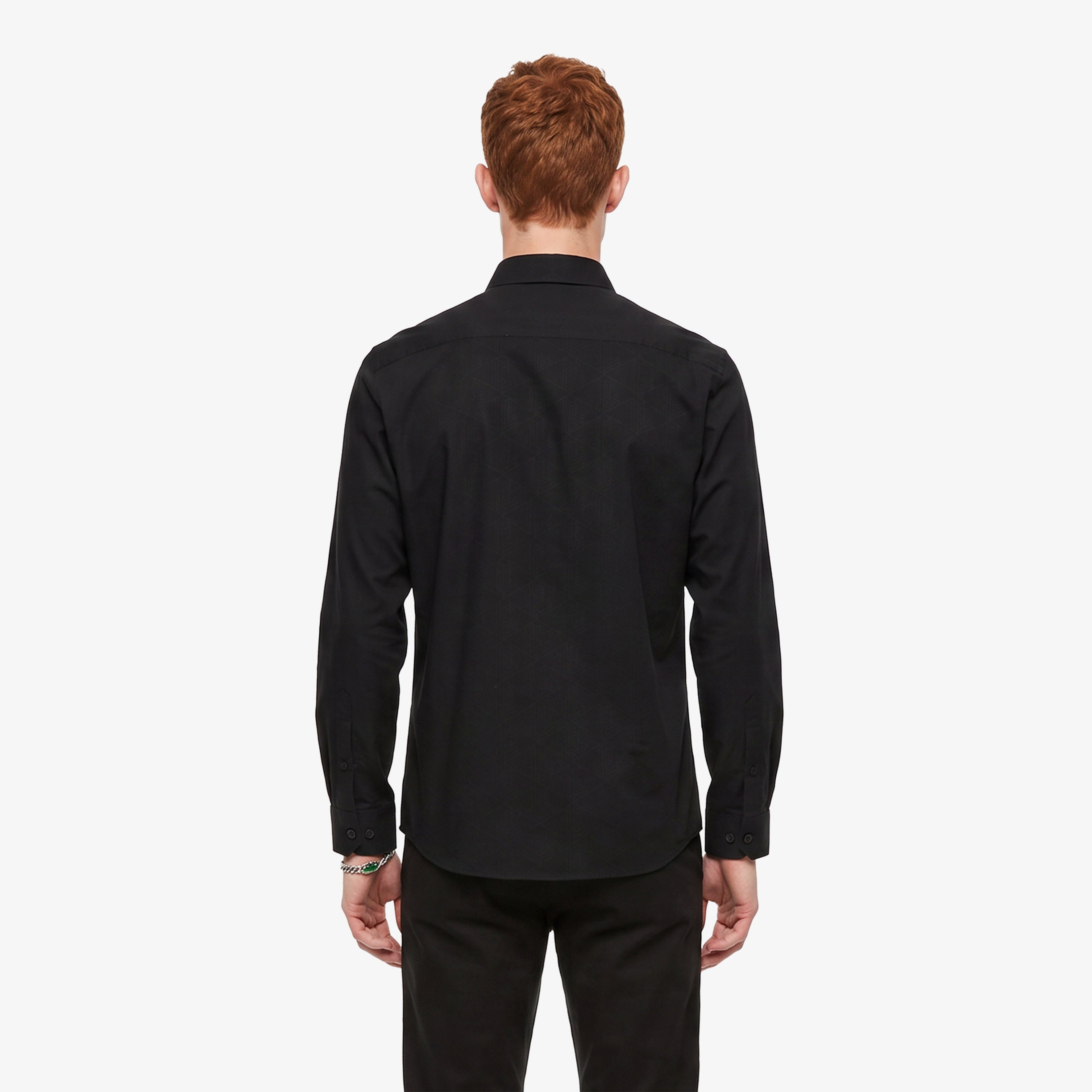 Erkek Slim Fit Düğmeli Yaka Siyah Gömlek Erkek Slim Fit Düğmeli Yaka Siyah Gömlek